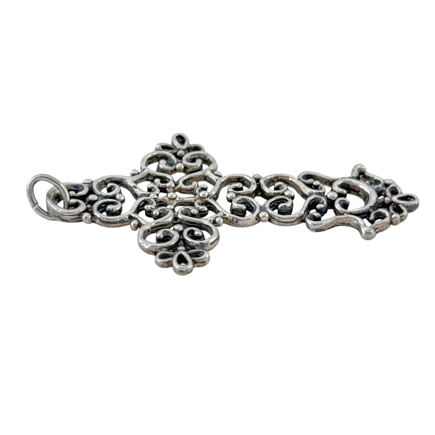 Vintage Sterling Silver 925 Ornate Filigree Cross Pendant