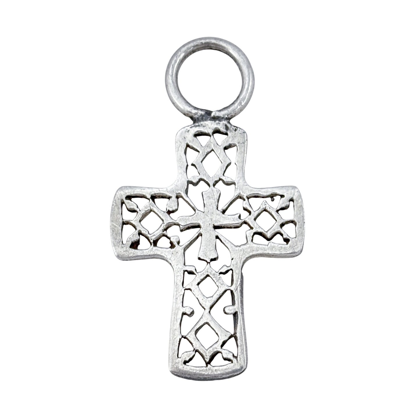 Vintage Sterling Silver 925 Ornate Filigree Cross Pendant