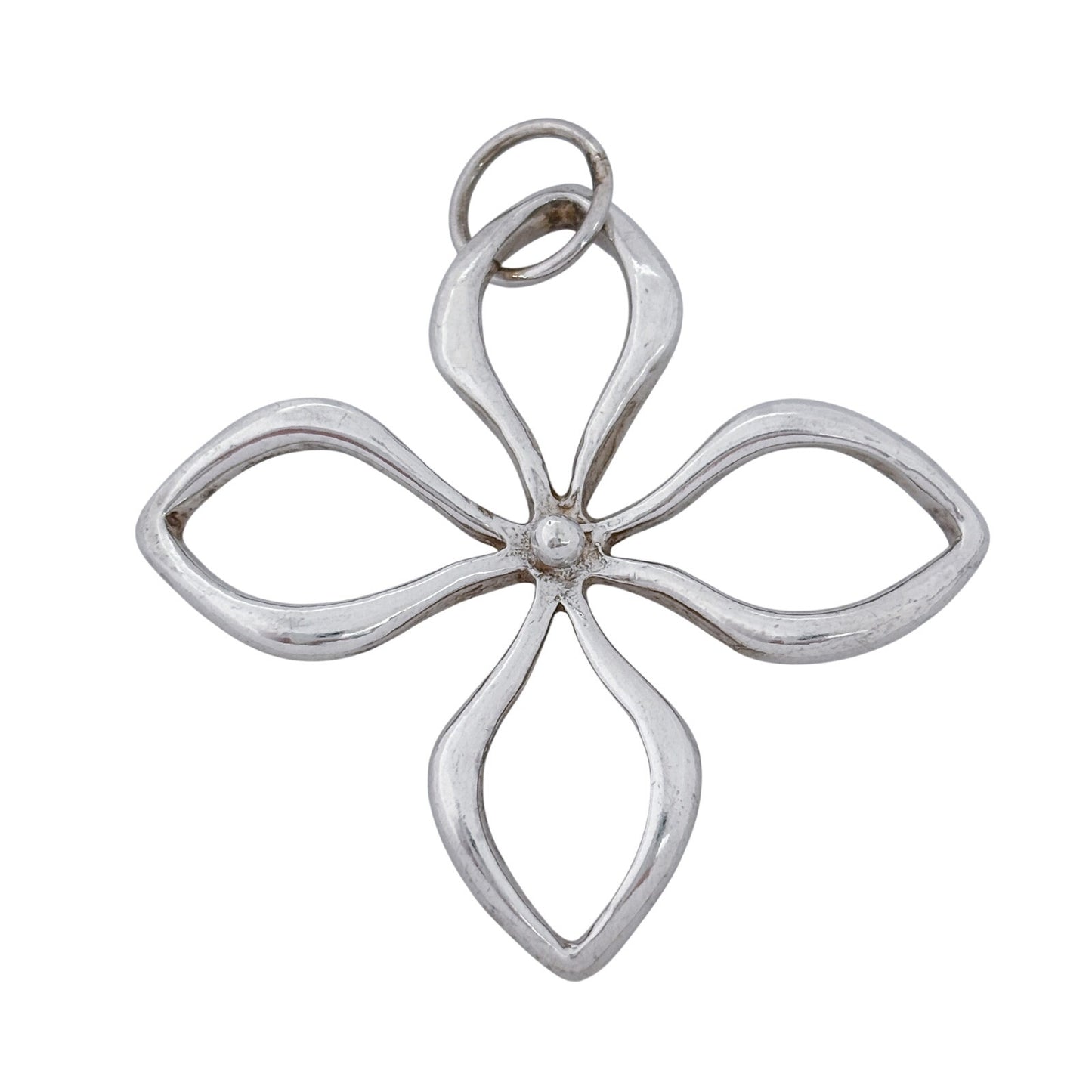 Vintage Sterling Silver 925 Open Flower Pendant