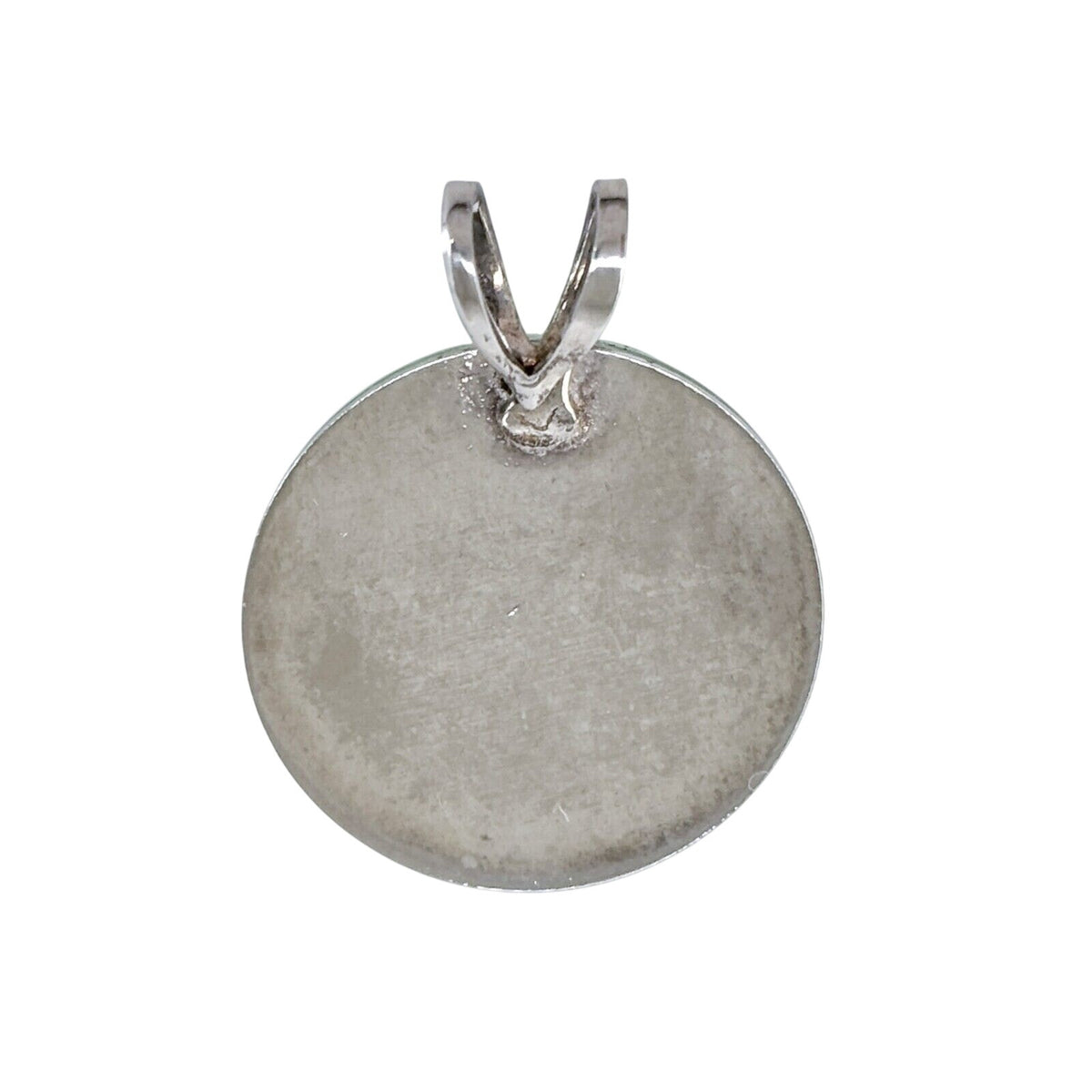 Vintage Silver-Tone Green Glass Monogram "C" Pendant