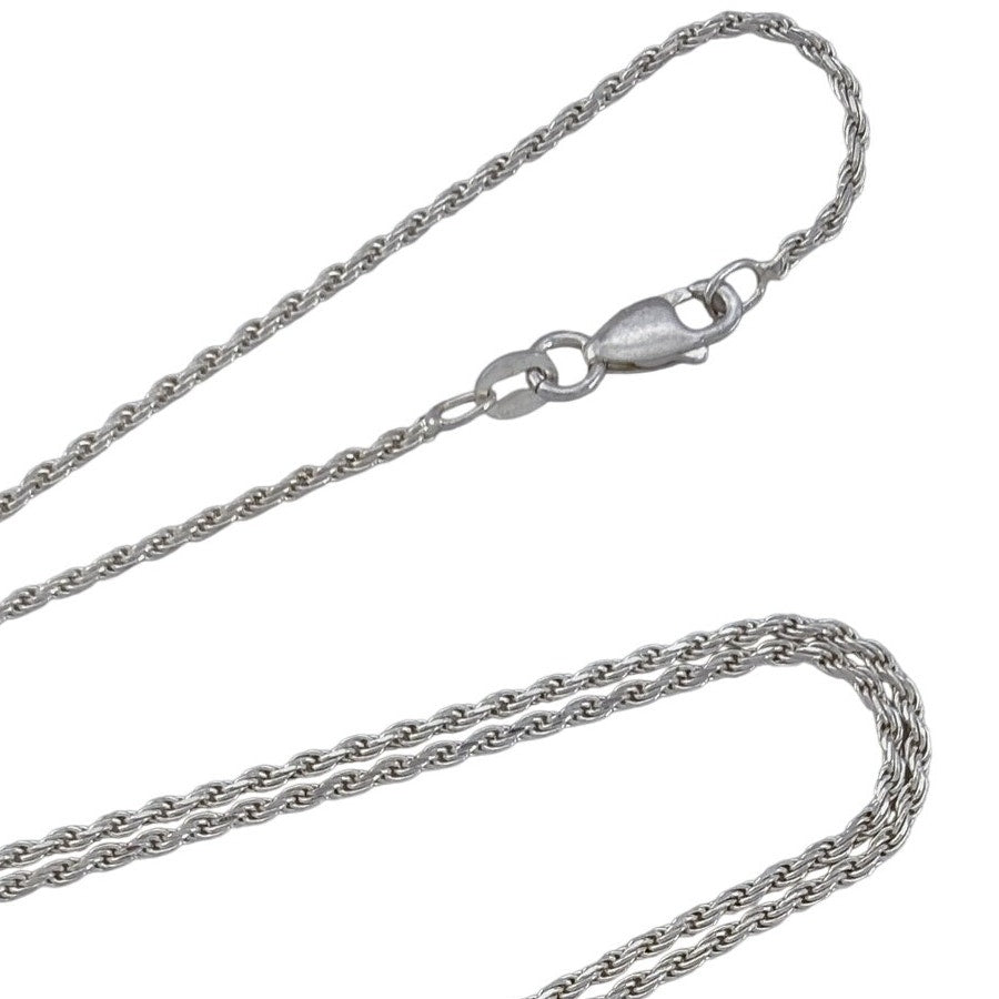 Vintage Italian Sterling Silver 925 Rope Link Chain Necklace 24"
