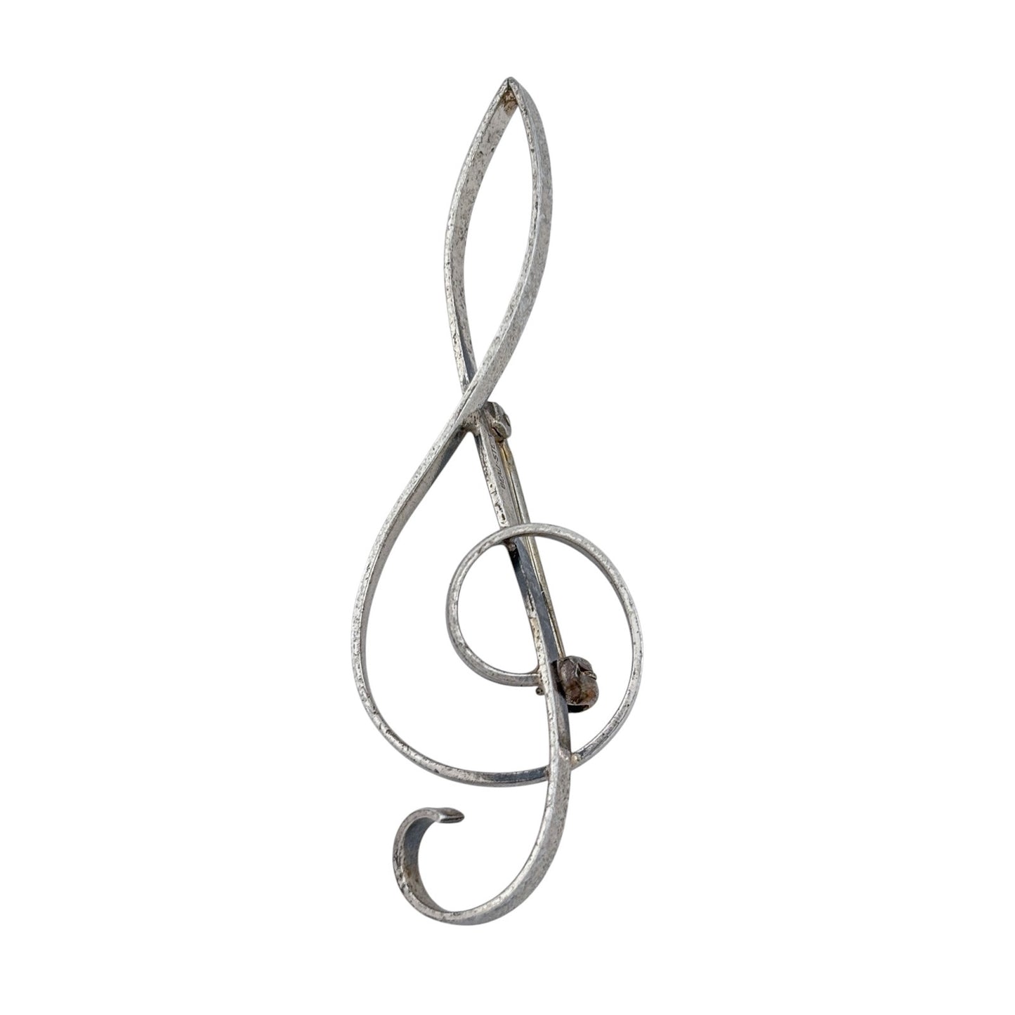 Vintage Beau Sterling Silver 925 Treble Clef Brooch