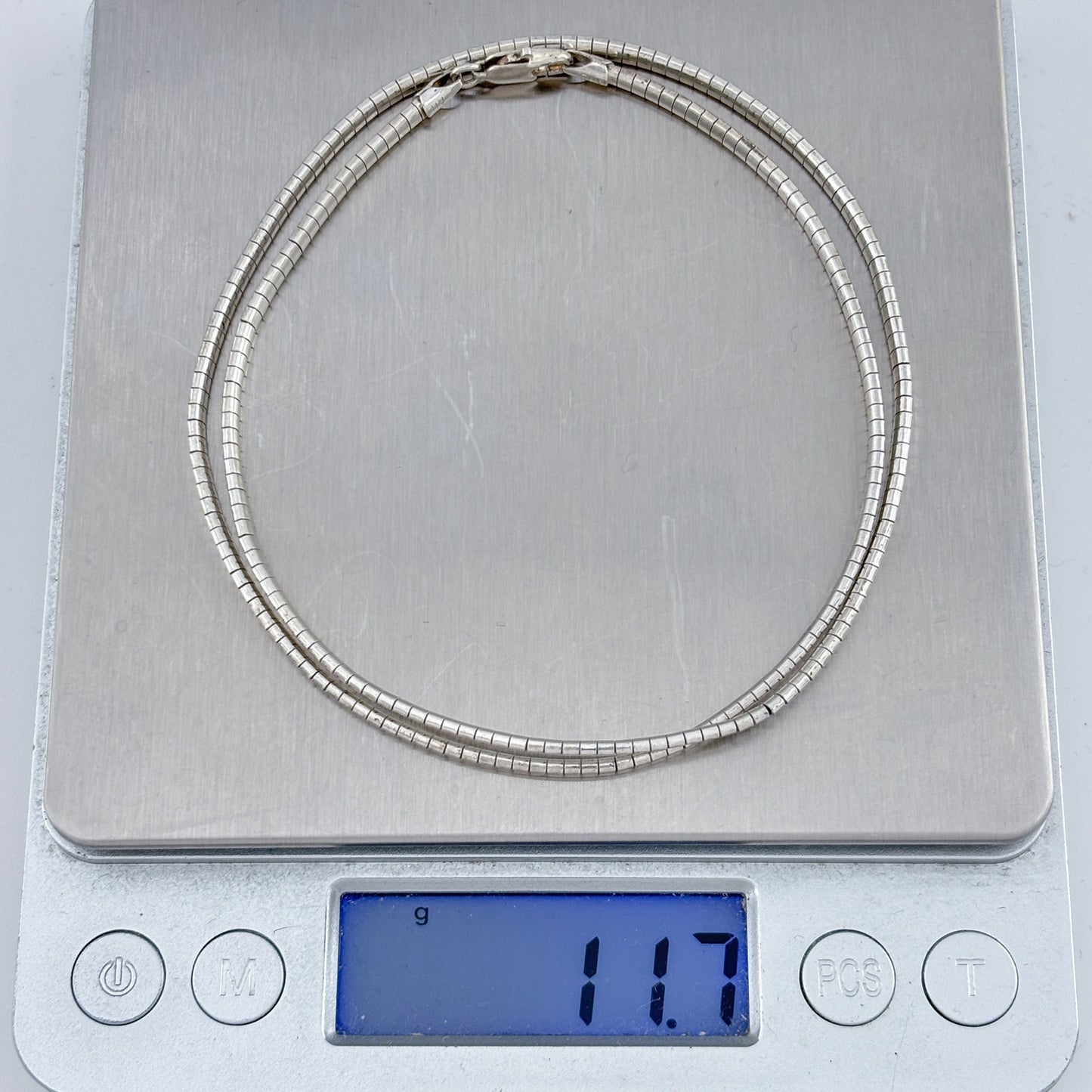 Vintage Sterling Silver 925 Omega Chain Necklace 18"