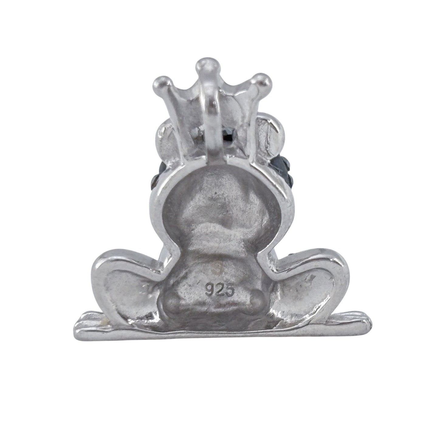 Vintage Sterling Silver 925 Crystal Frog Pendant