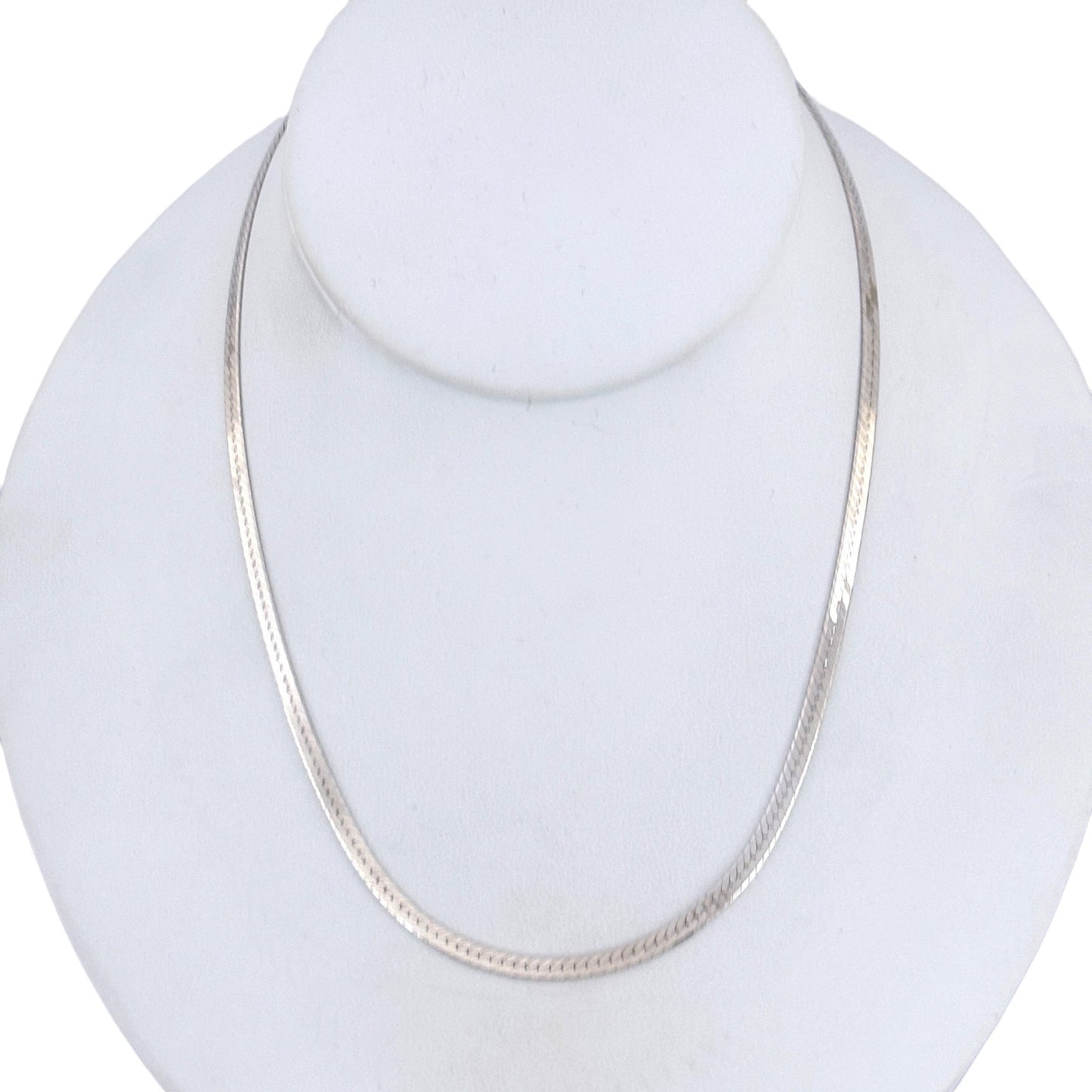 Vintage Italian Sterling Silver 925 Herringbone Chain Necklace 16.25"