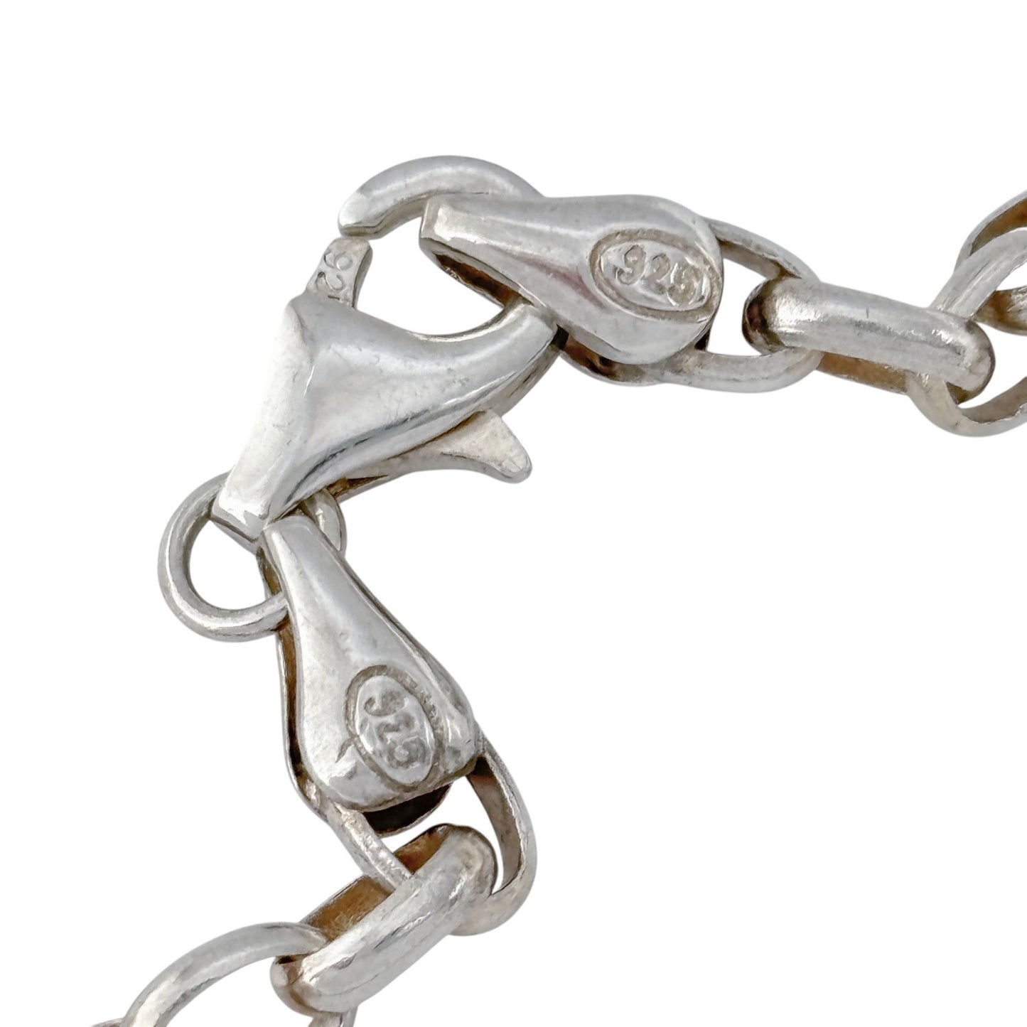 Vintage Sterling Silver 925 Initial L Charm Bracelet 7.25"