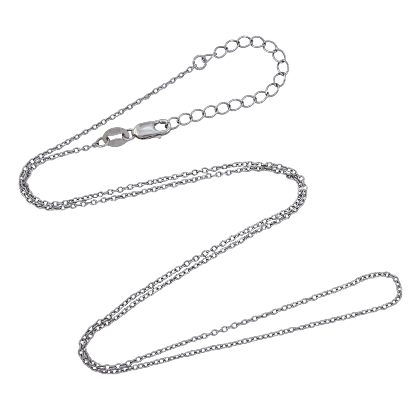 Vintage Sterling Silver 925 Cable Link Chain Necklace 17.5"-19.5"