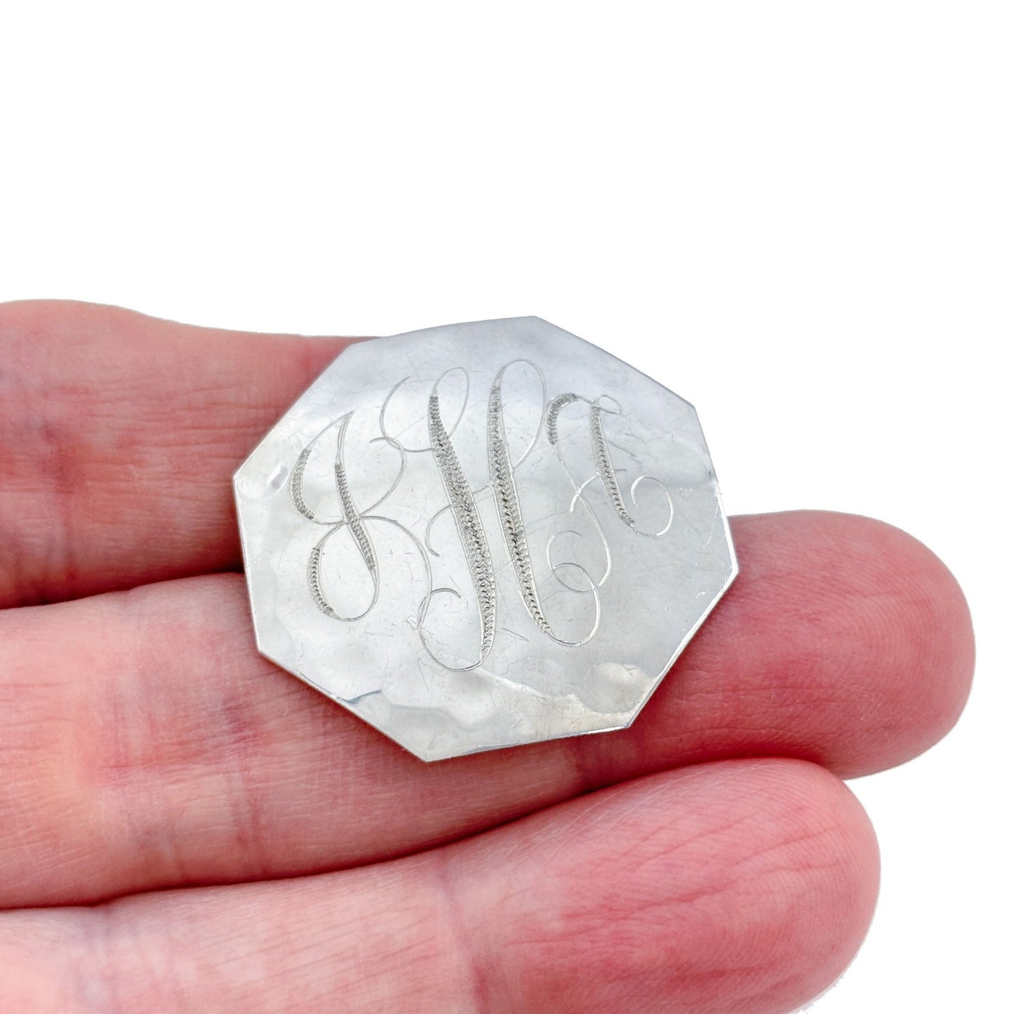 Vintage Sterling Silver 925 JHA Monogram Brooch