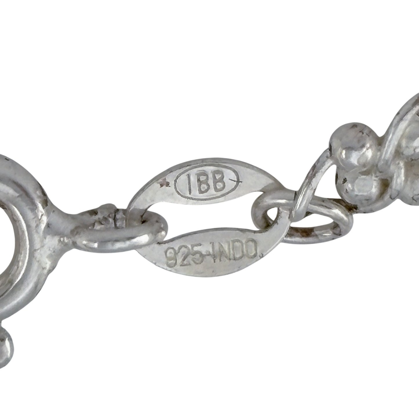 Vintage Sterling Silver 925 Bead Link Bracelet 7"