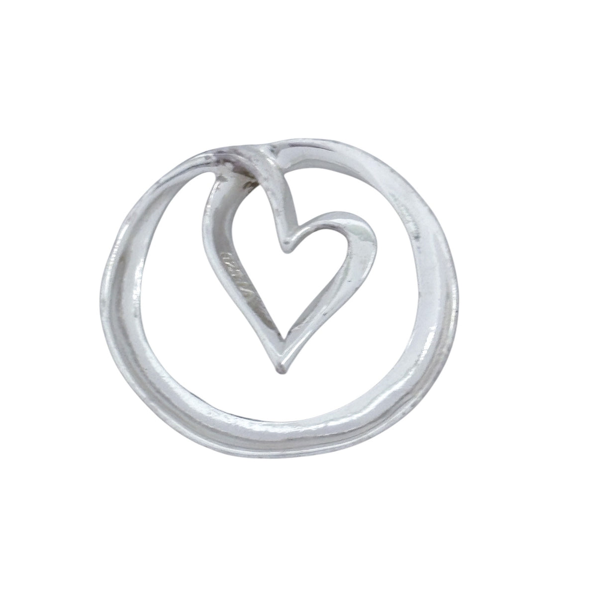 Sisters Inspirational Quote Heart Infinity Pendant | Vintage Sterling Silver 925