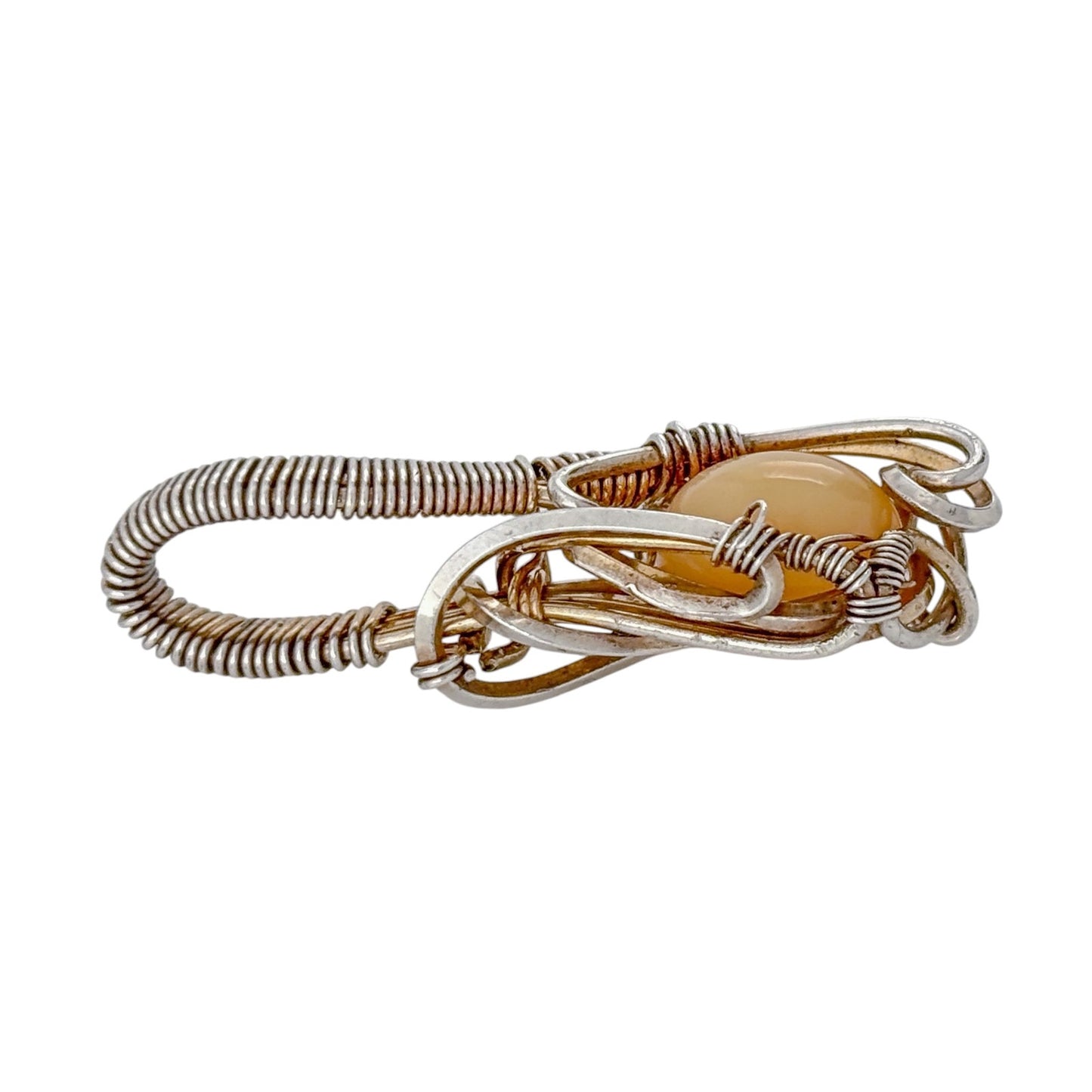 Vintage Sterling Silver Wire Wrap Opal Pendant