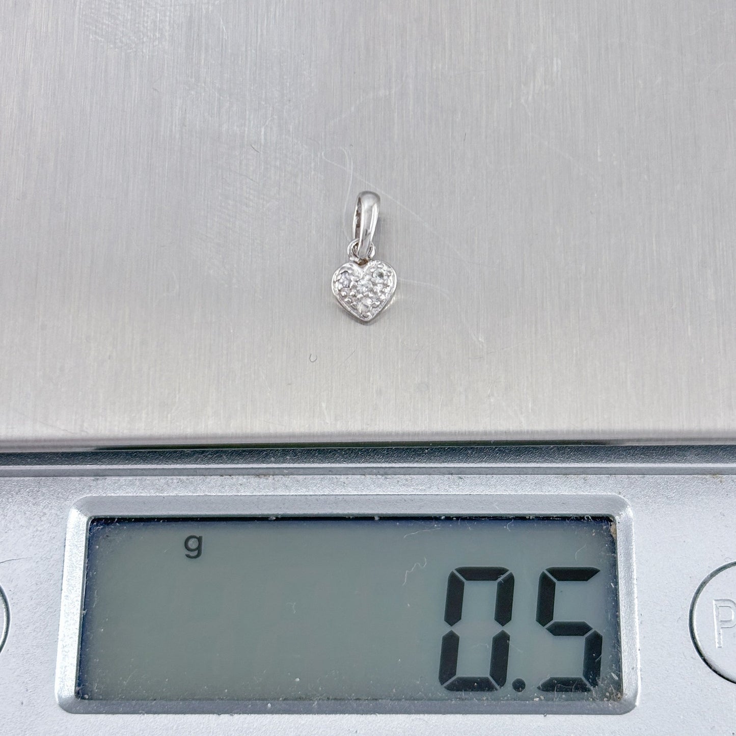 Vintage Disney Sterling Silver 925 Cubic Zirconia Heart Pendant