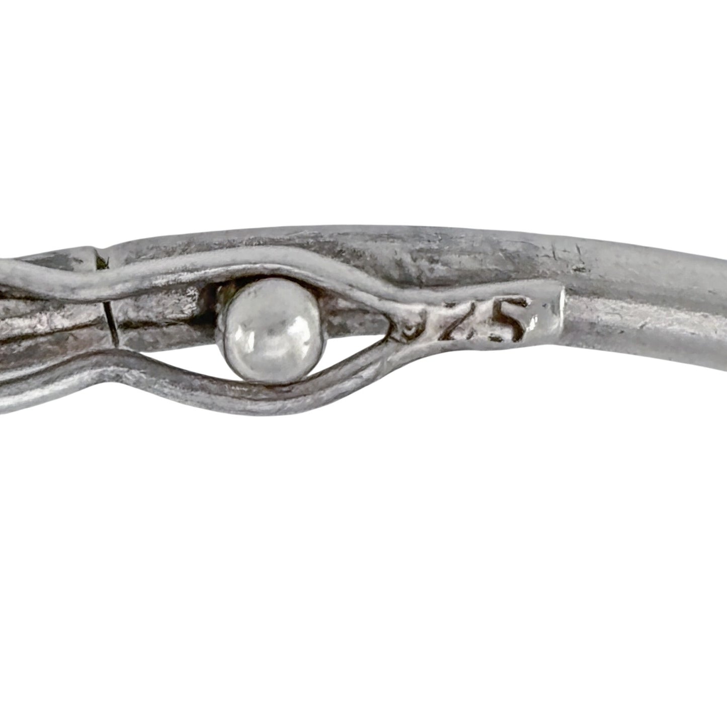 Vintage Sterling Silver 925 Bangle Latch Bracelet 7.5"