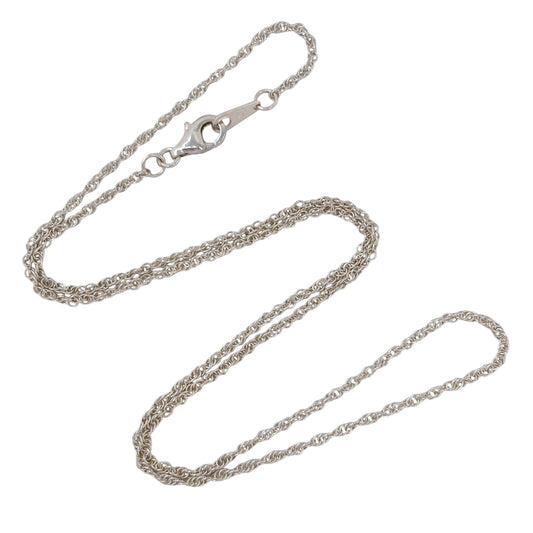 Vintage Sterling Silver 925 Singapore Chain Necklace 18.5"