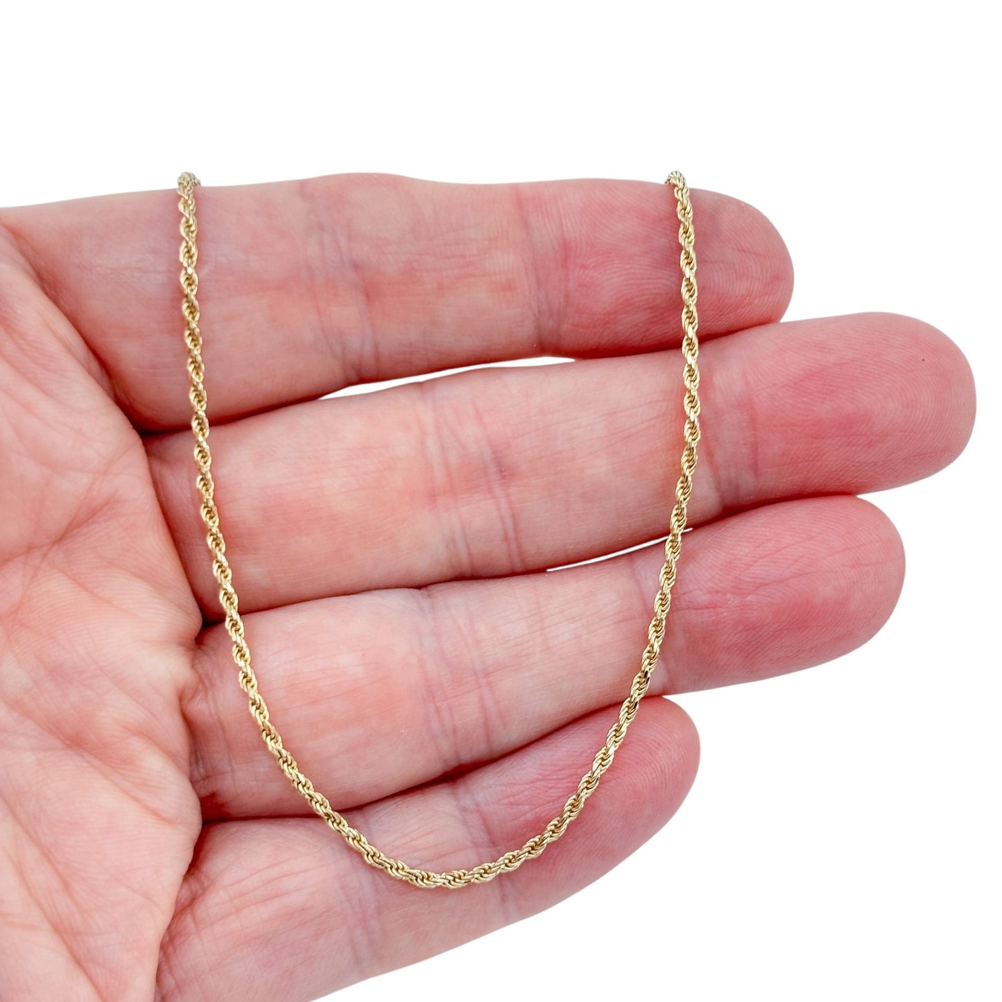 Vintage Italian Gold-Tone Sterling Silver 925 Rope Chain Necklace 24"