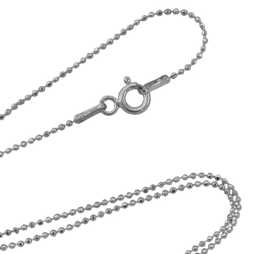 Vintage Sterling Silver 925 Ball Bead Chain Necklace 18"