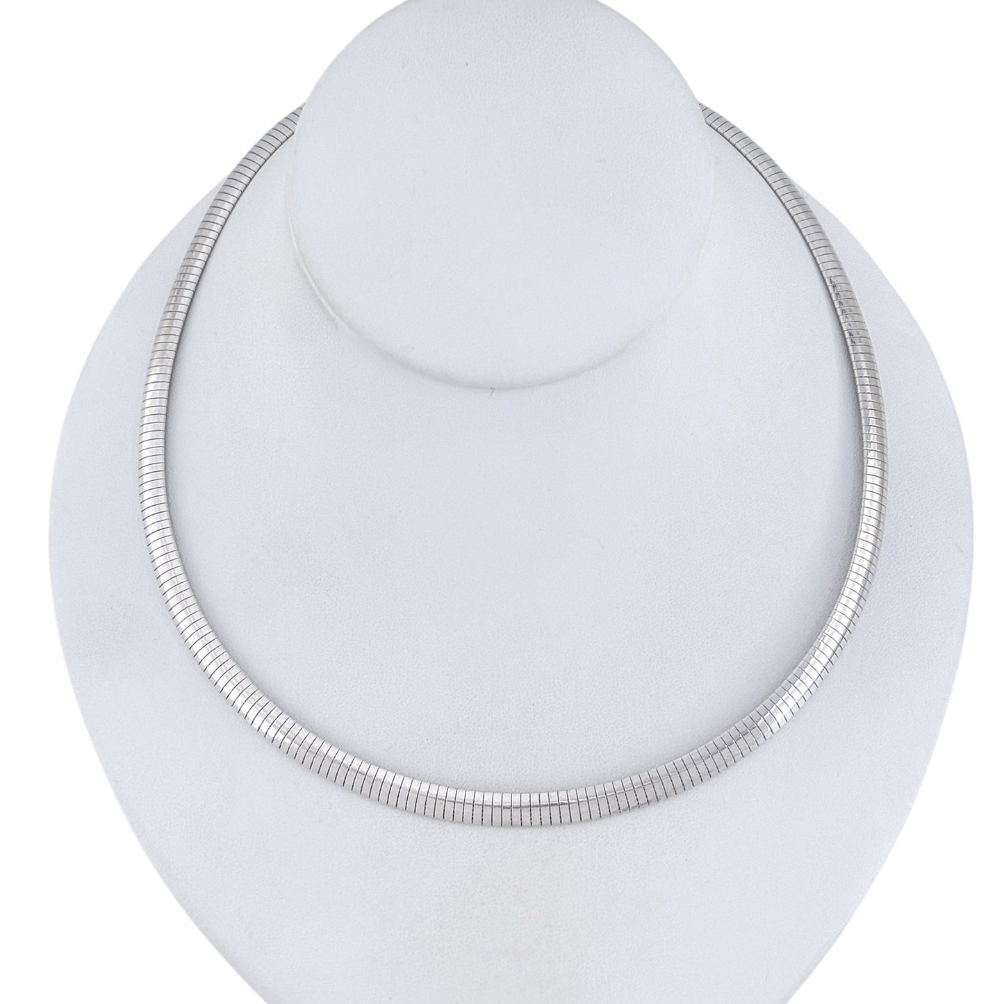 Vintage Italian Sterling Silver 925 Omega Link Chain Necklace 18"