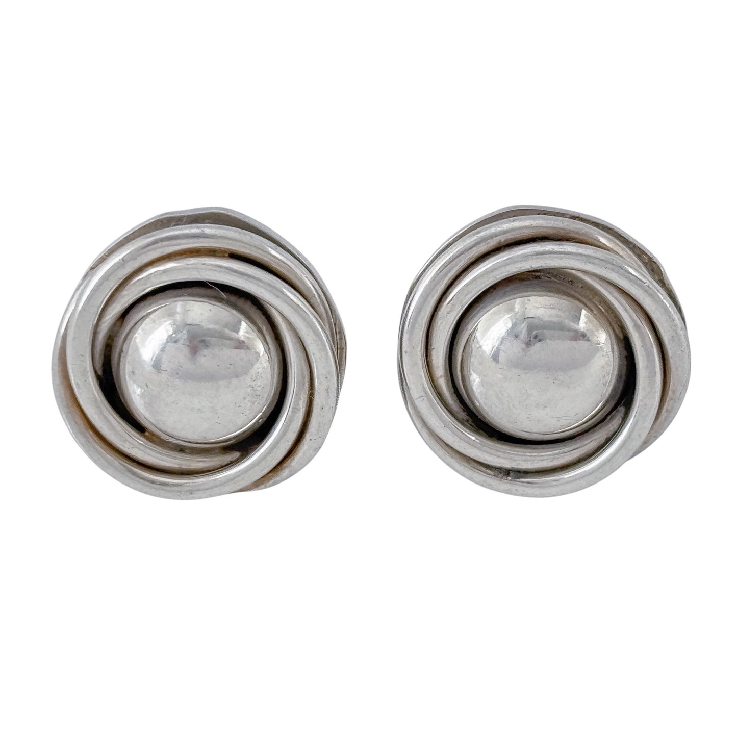 Vintage Sterling Silver 925 Swirl Stud Earrings