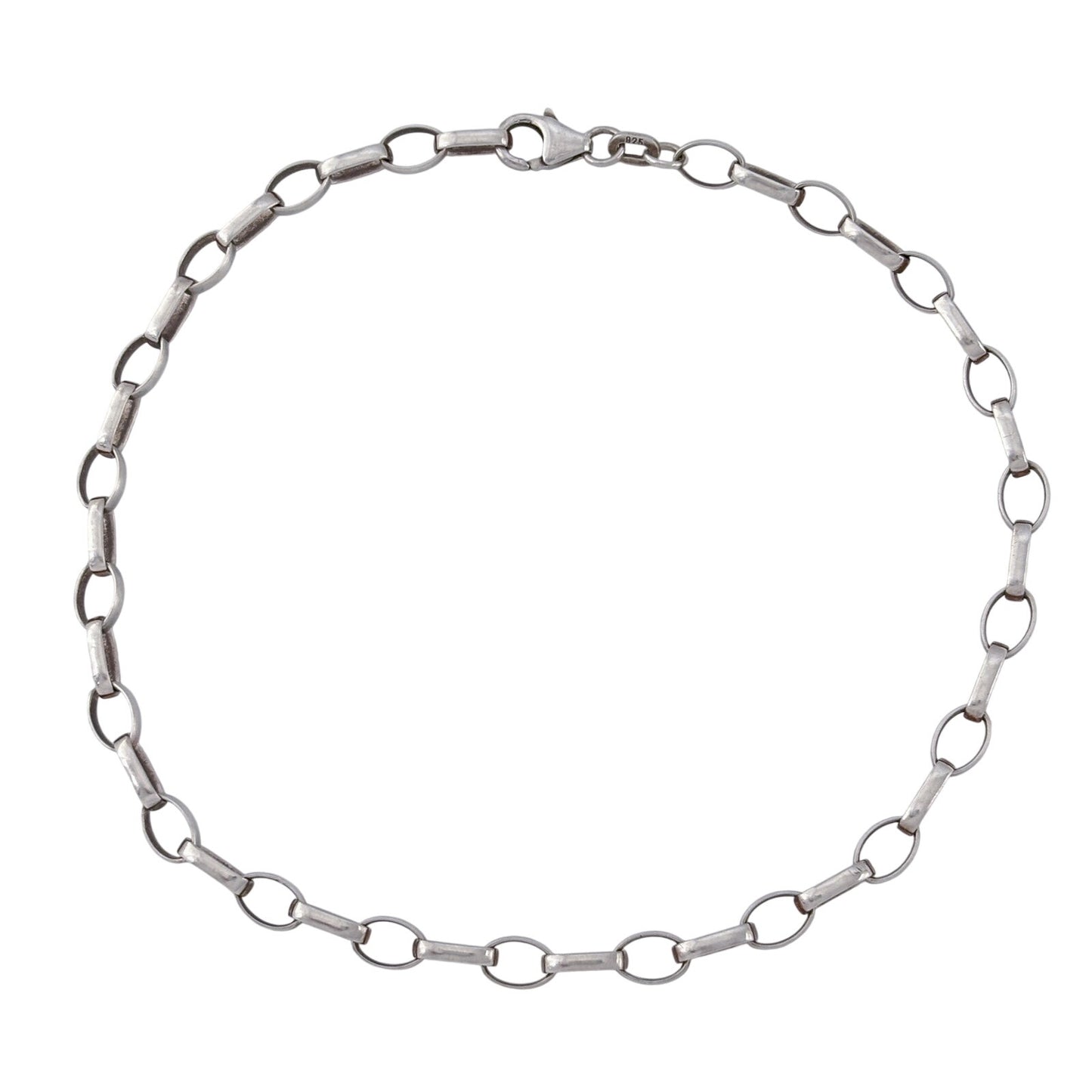 Vintage Sterling Silver 925 5mm Link Anklet 11"