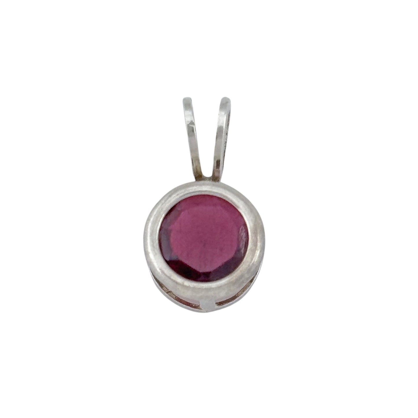 Vintage Sterling Silver 925 Garnet Pendant