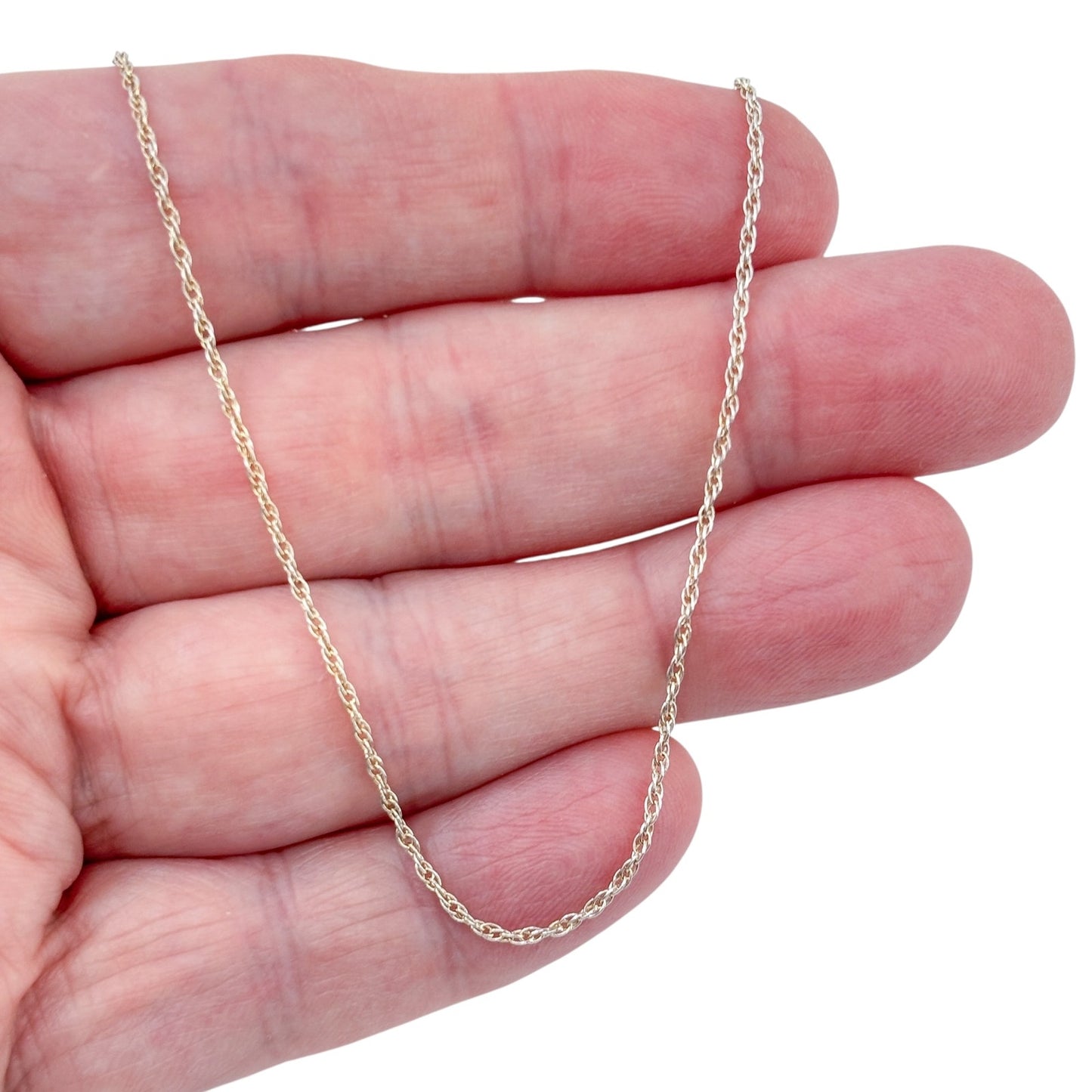 Vintage Sterling Silver 925 Rope Link Chain Necklace 18"