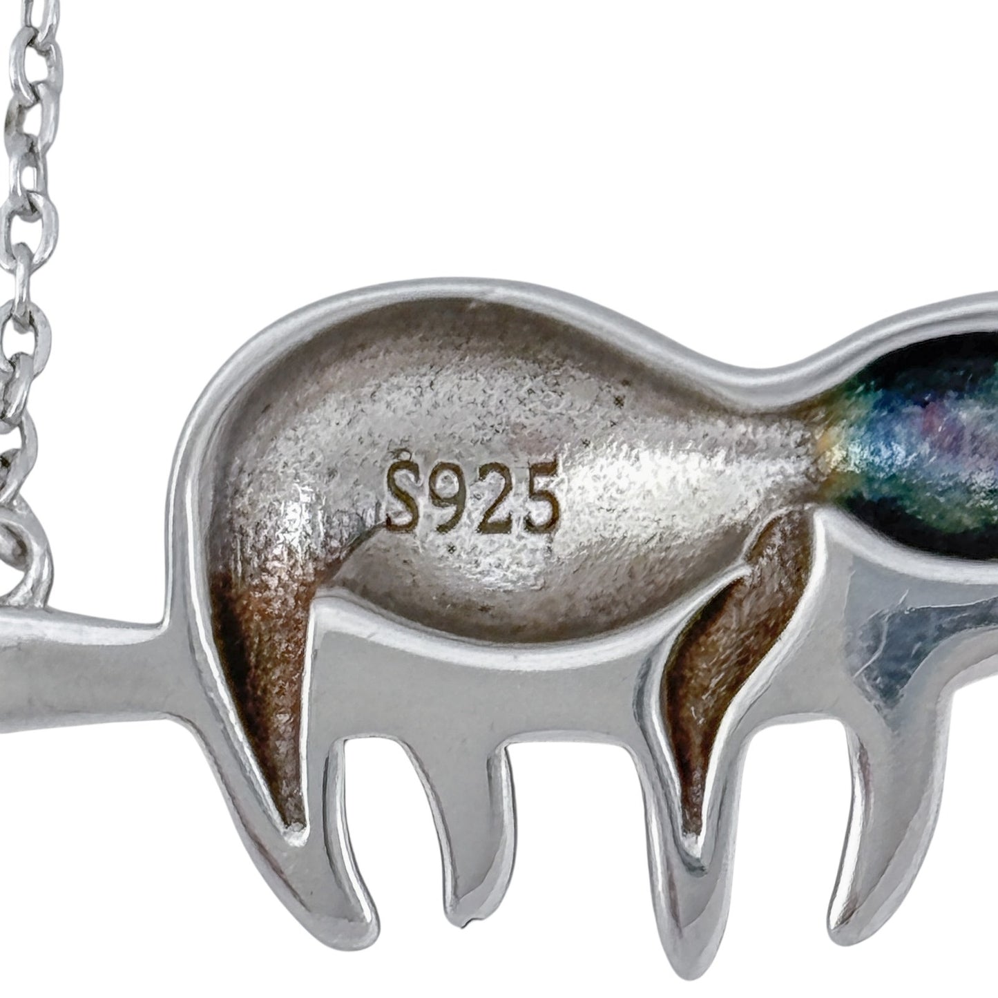 Vintage Sterling Silver 925 Sloth Pendant Necklace 18"-20"