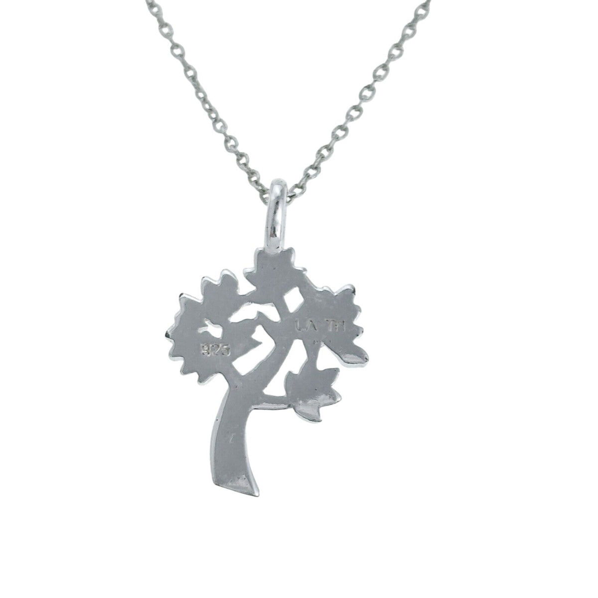 Vintage Sterling Silver 925 Family Tree Pendant Necklace 16"-18"