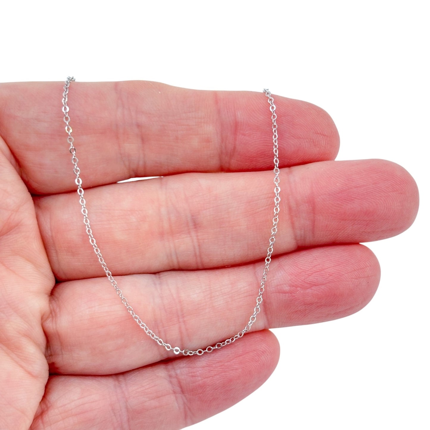 Vintage Sterling Silver 925 Cable Link Chain Necklace 16"