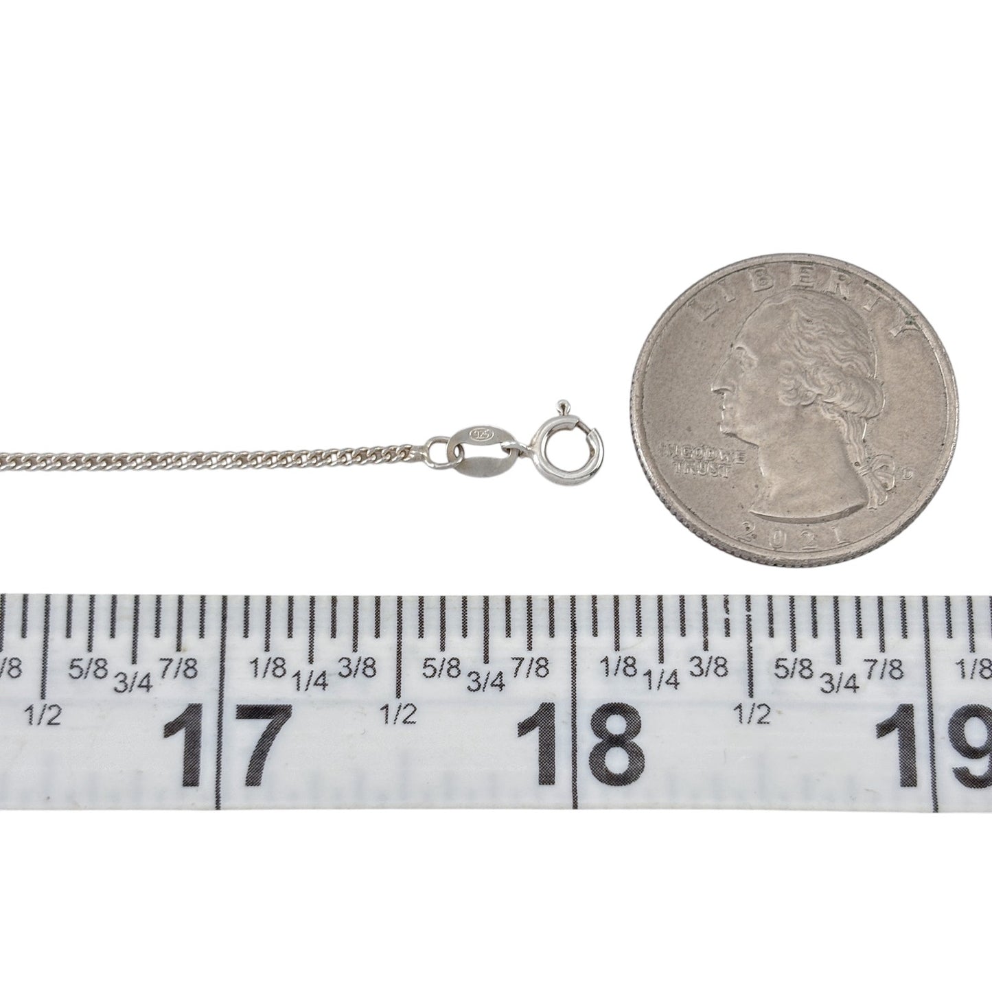 Vintage Sterling Silver 925 Curb Link Chain Necklace 18"