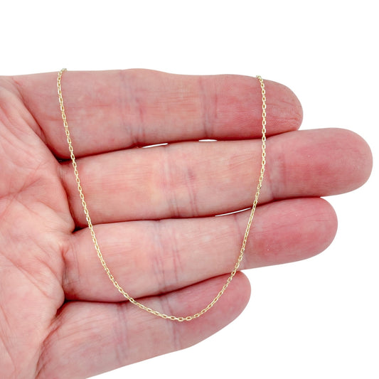 Vintage Gold-Tone Sterling Silver 925 Cable Link Chain Necklace 16.5"-17.5"
