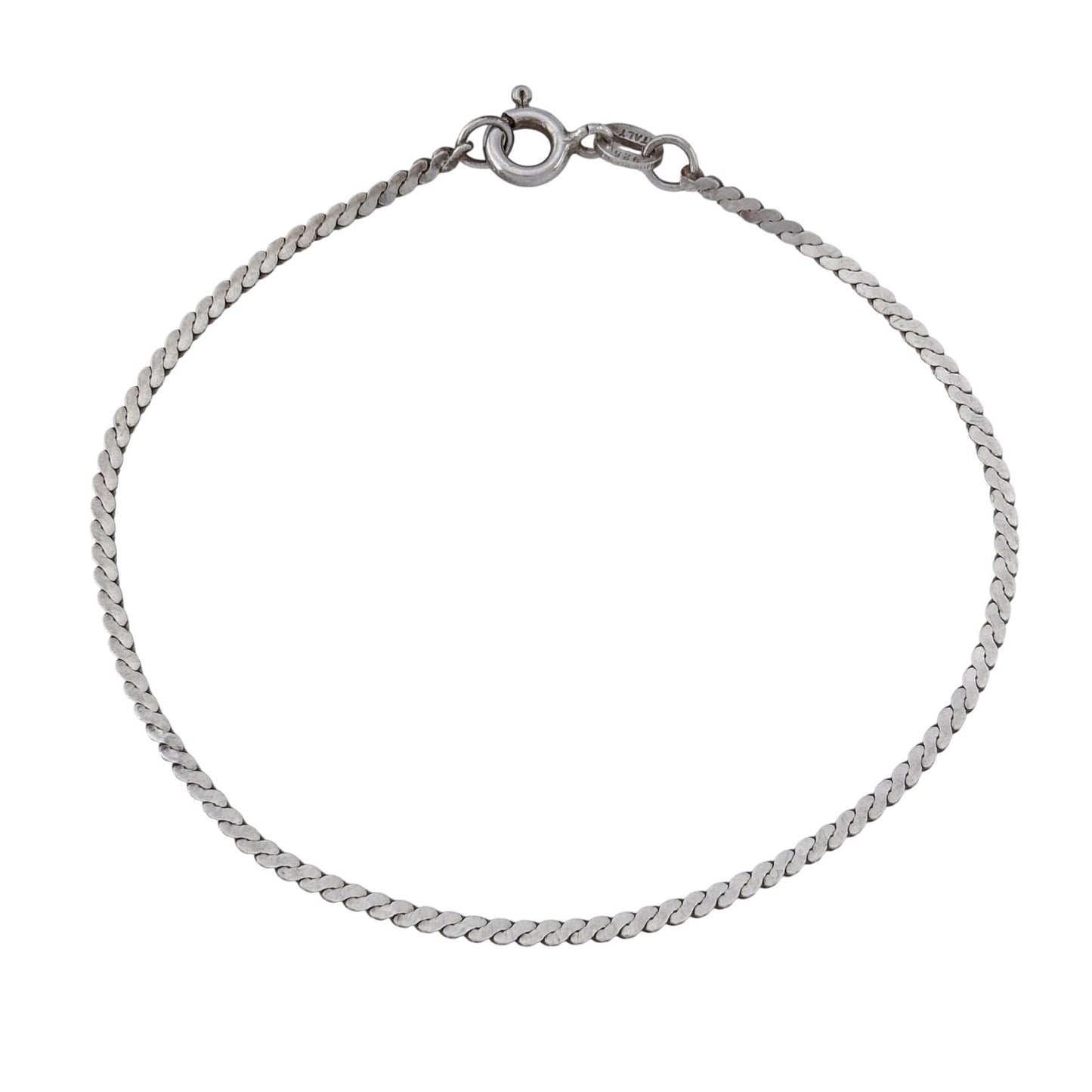 Vintage Italian Sterling Silver 925 Serpentine Bracelet 7"