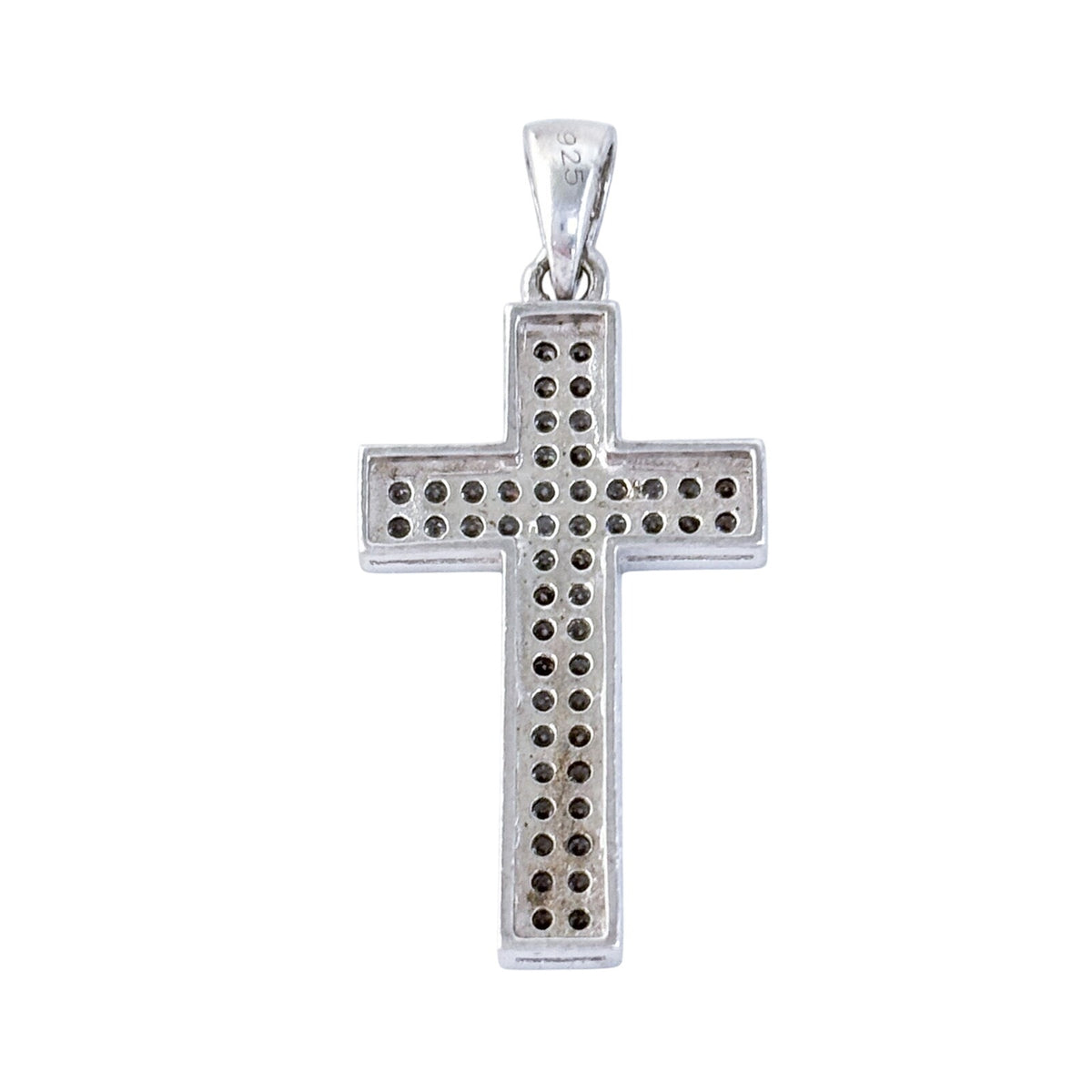 Vintage Sterling Silver 925 Cubic Zirconia Cross Pendant