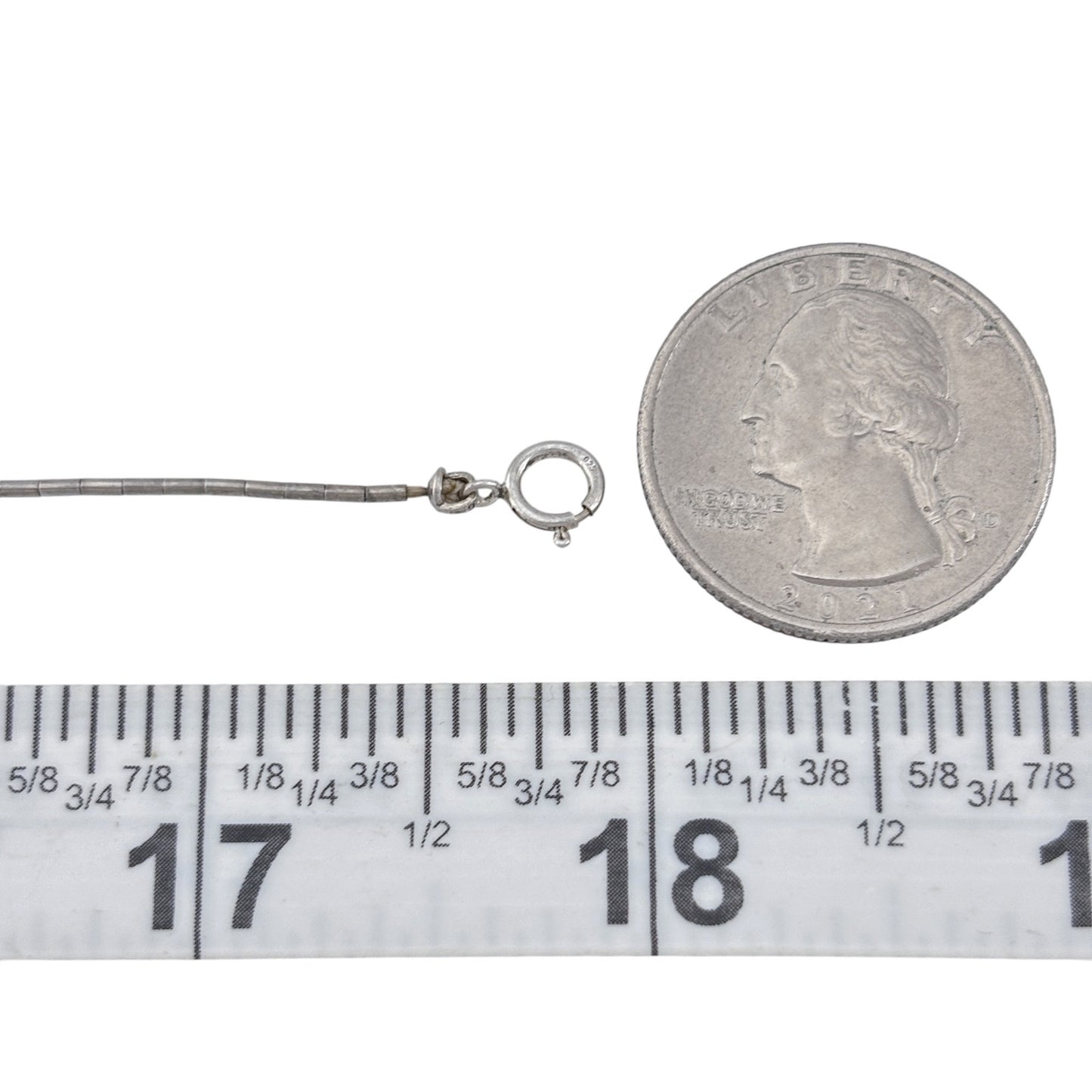 Vintage Sterling 925 Liquid Silver Music Pendant Necklace 17"-18"