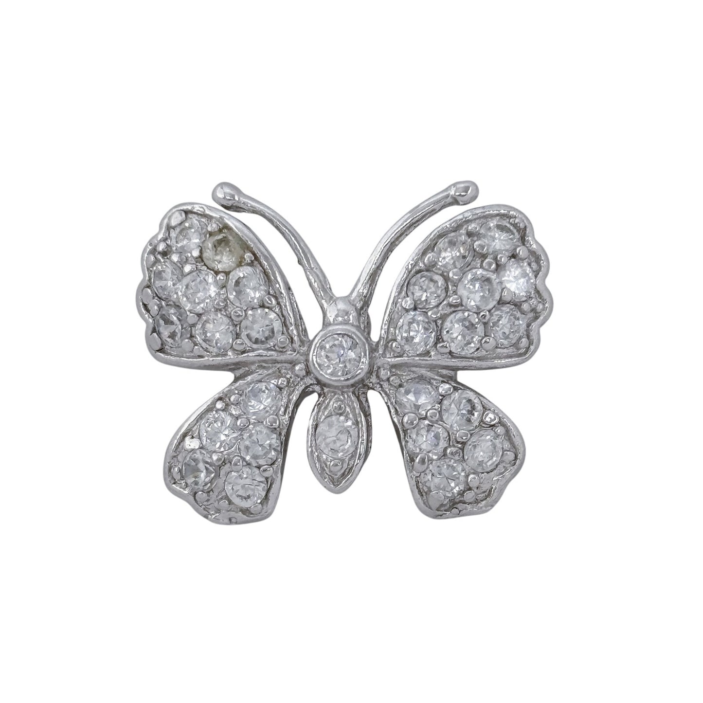Vintage Sterling Silver 925 Cubic Zirconia Butterfly Pendant
