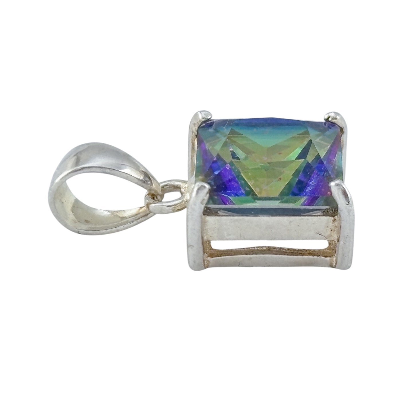 Vintage Sterling Silver 925 Mystic Quartz Pendant