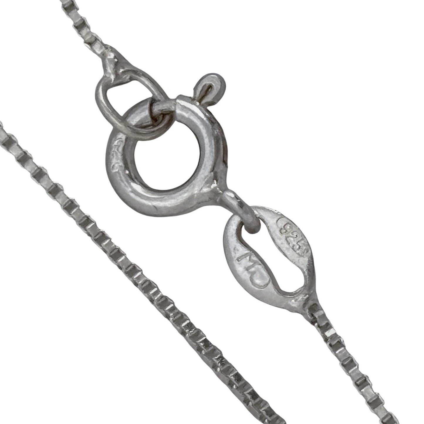 Vintage Sterling Silver 925 Box Link Chain Necklace 24"