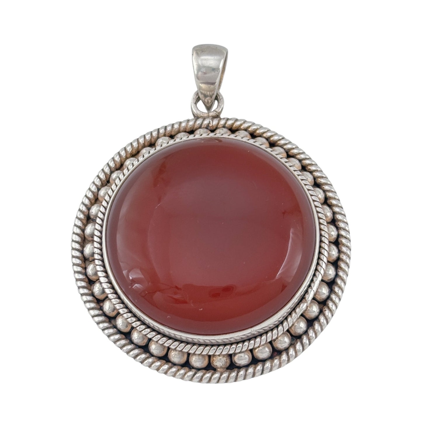 Vintage Sterling Silver 925 Carnelian Pendant