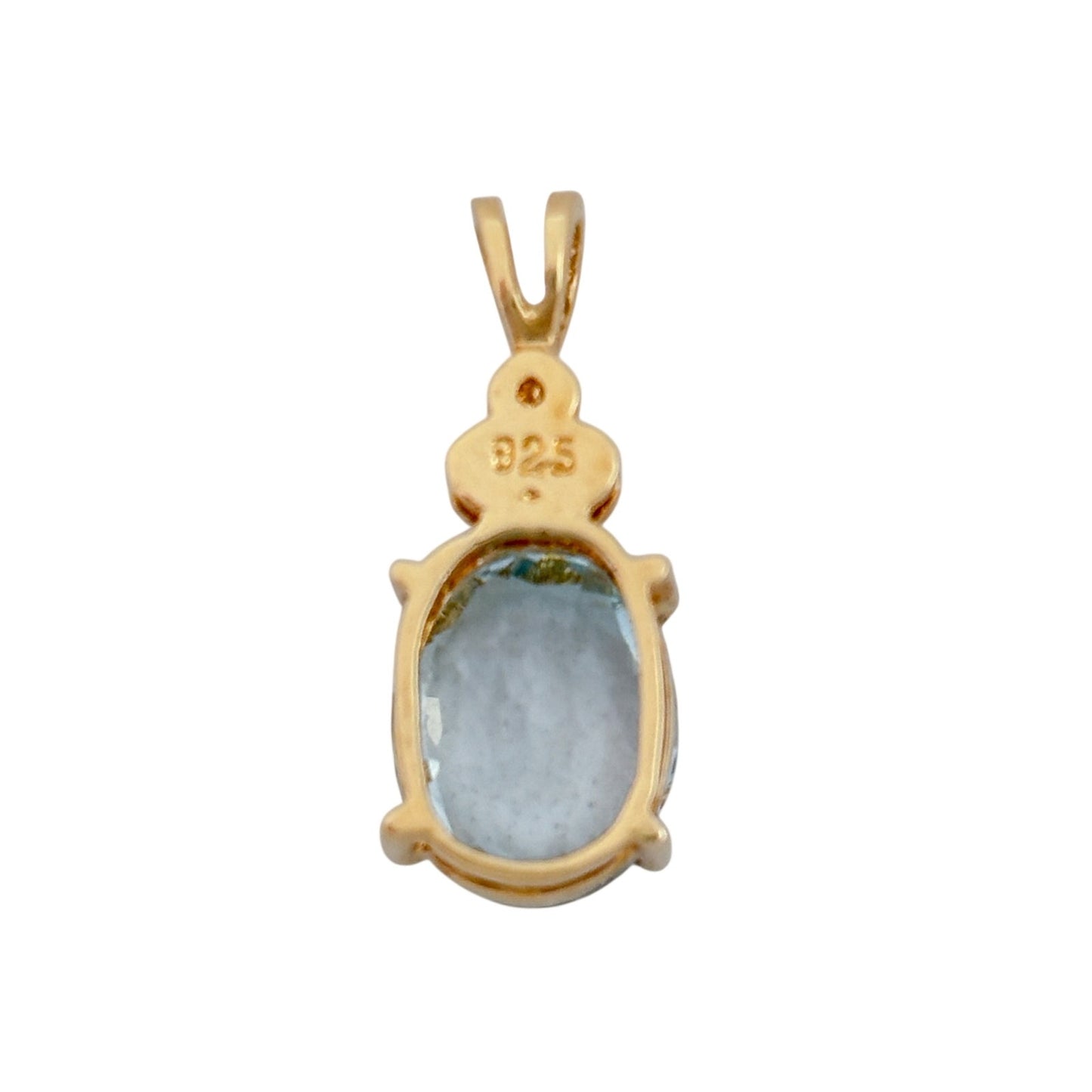 Vintage Gold-Tone Sterling Silver 925 Topaz Diamond Pendant