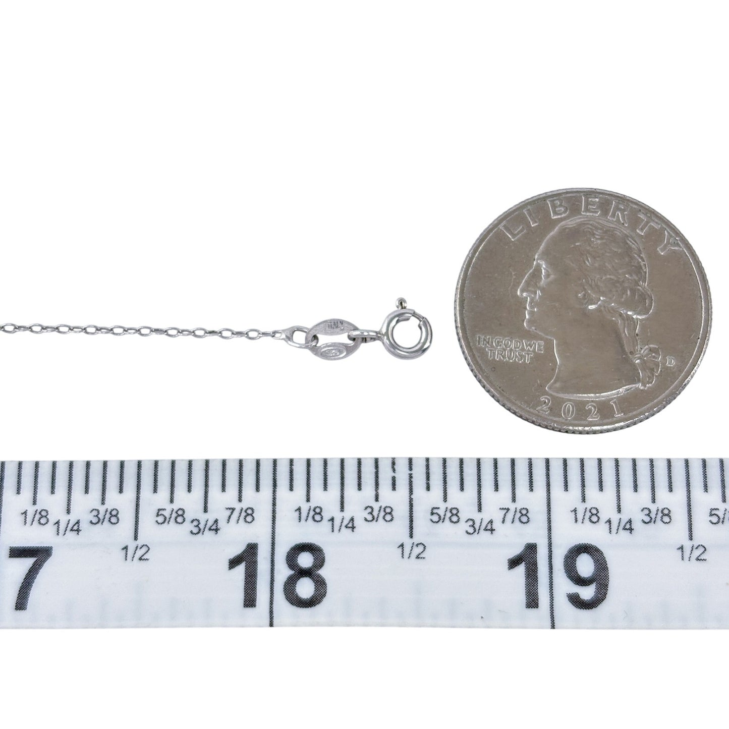Vintage Italian Sterling Silver 925 Cable Link Chain Necklace 18.5"
