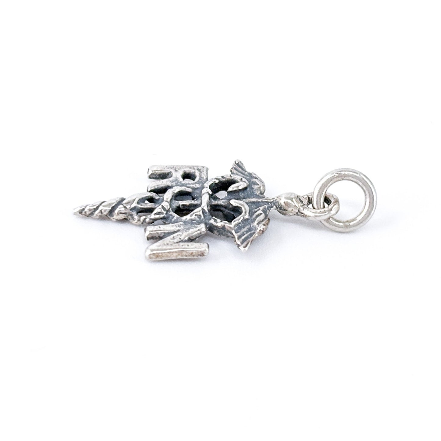 Vintage Sterling Silver 925 RN Caduceus Nurse Charm Pendant