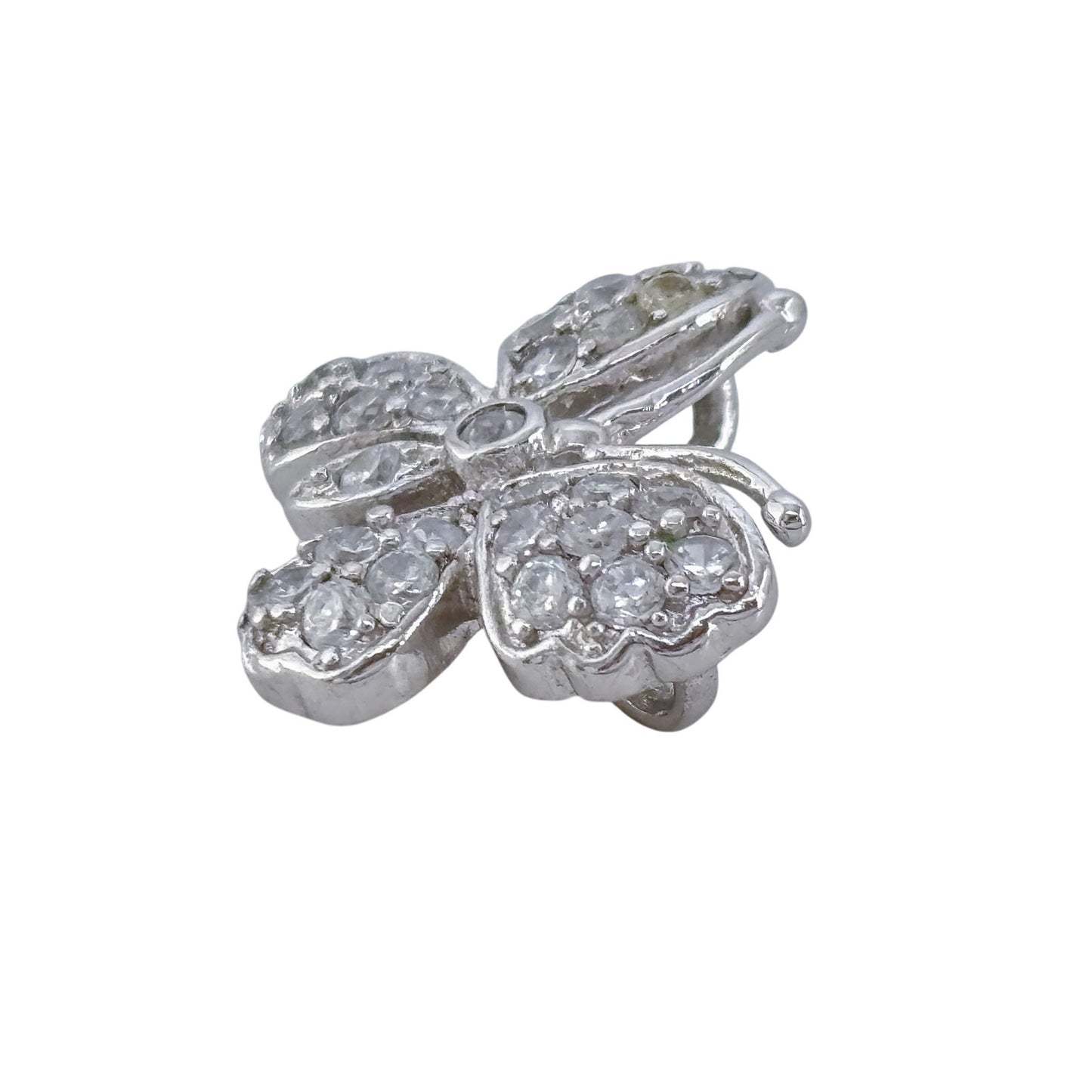 Vintage Sterling Silver 925 Cubic Zirconia Butterfly Pendant