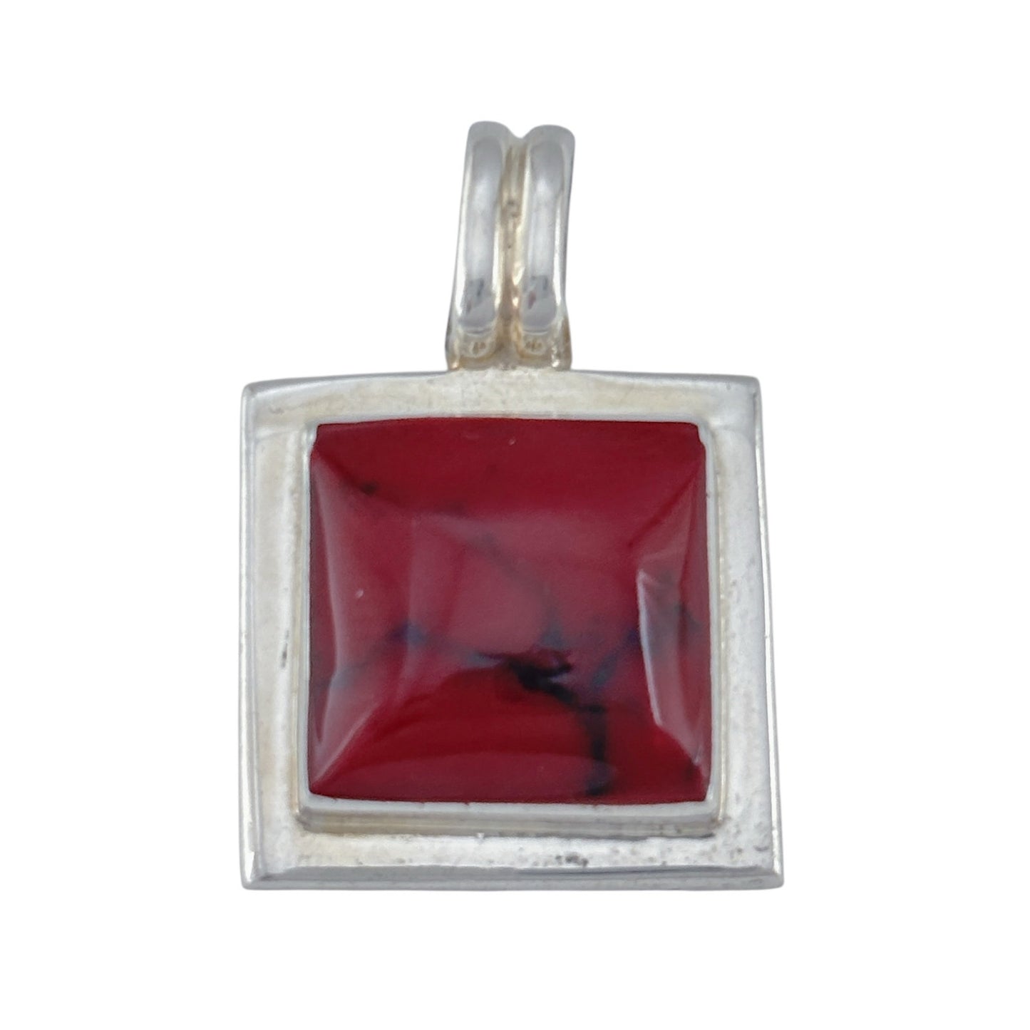 Vintage Mexican Sterling Silver 925 Red Jasper Pendant
