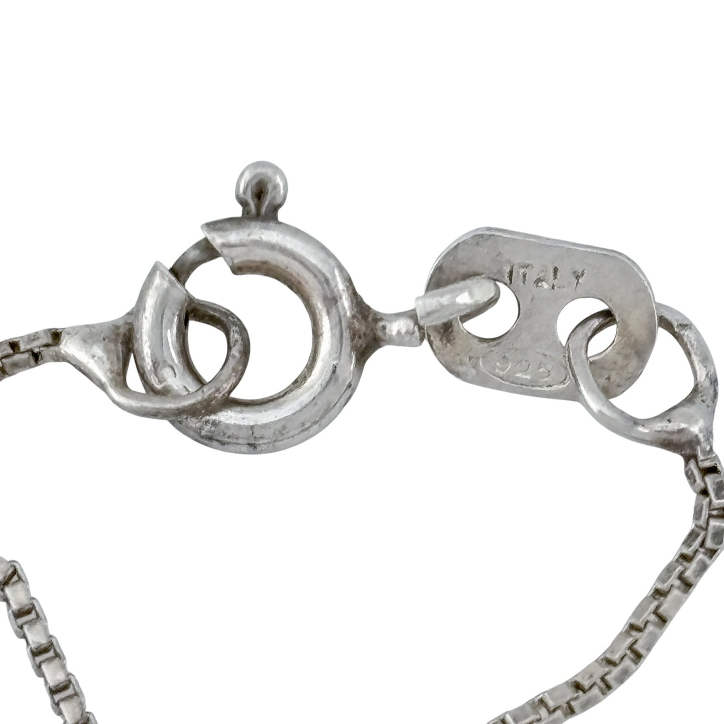 Vintage Italian Sterling Silver 925 Box Chain Necklace 18"