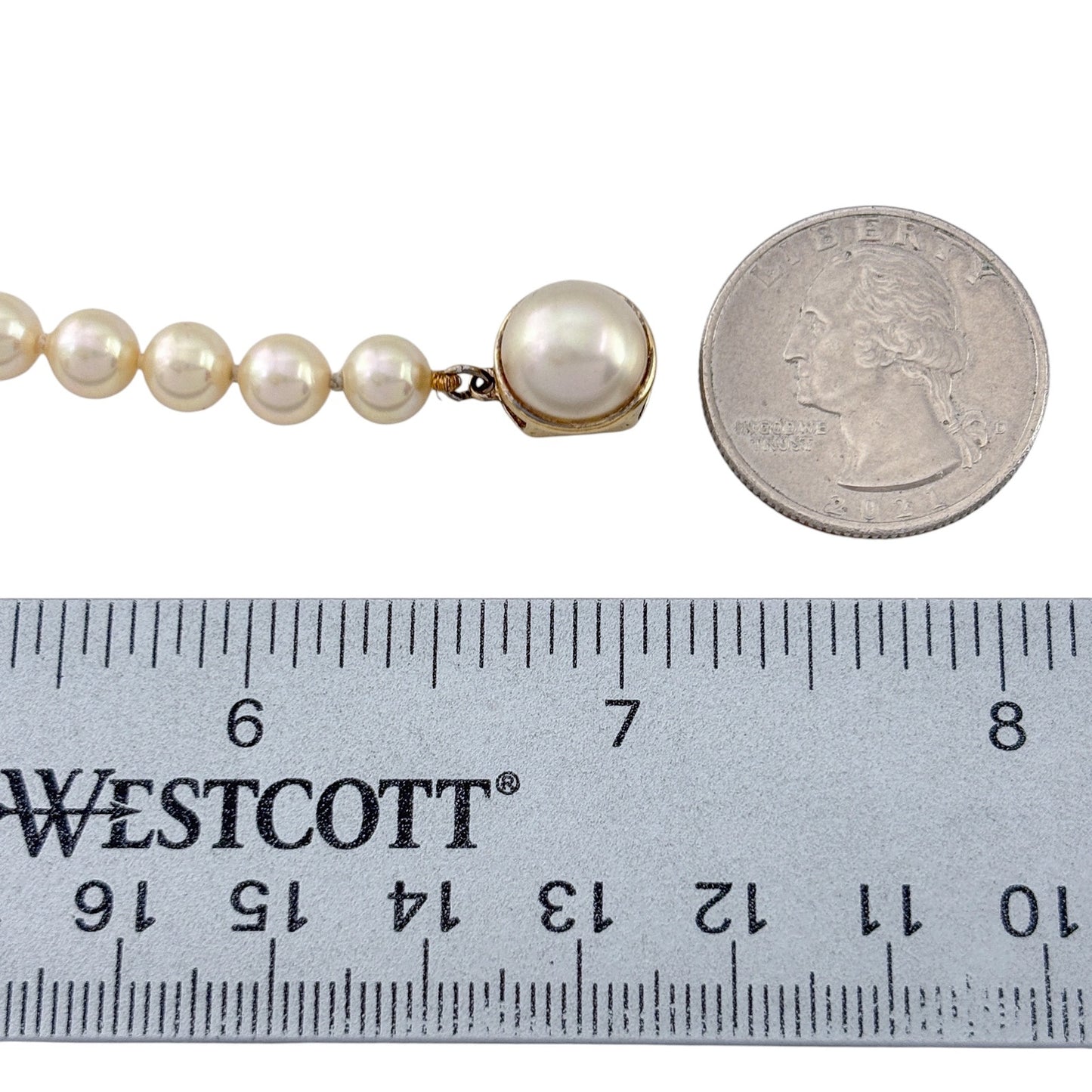Vintage Gold-Tone Sterling Silver 925 Pearl Bracelet 7"