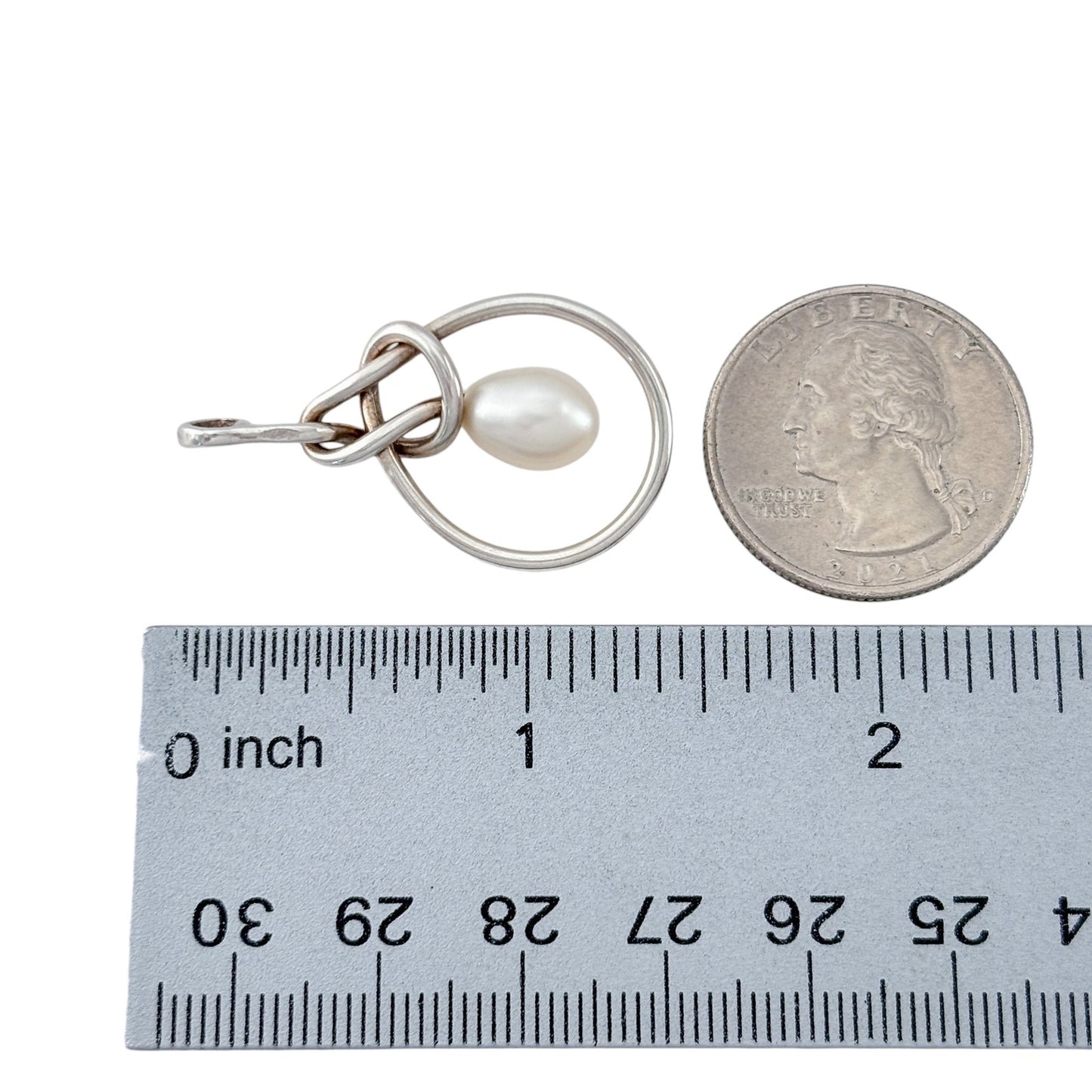 Vintage Sterling Silver 925 Pearl Knot Pendant