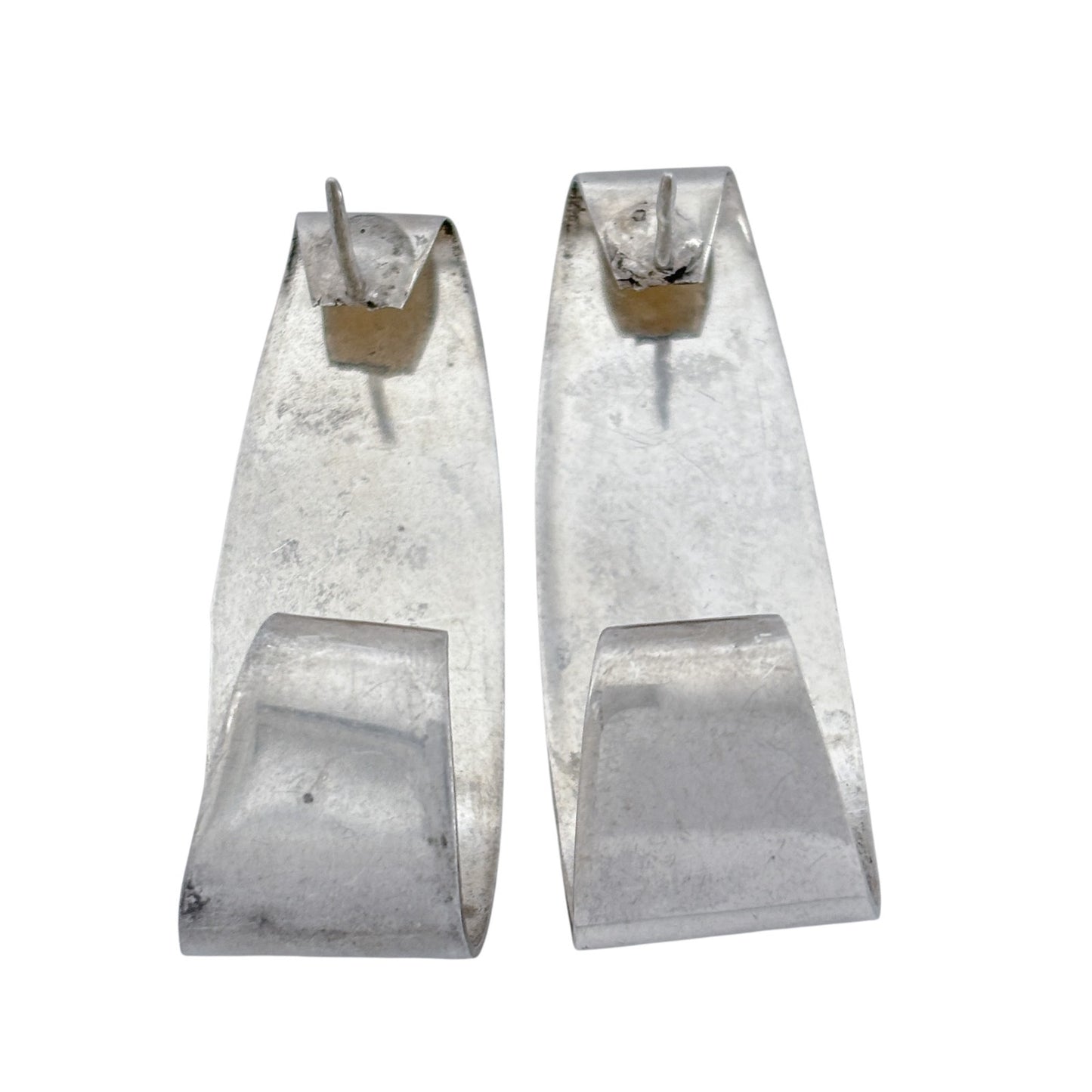 Vintage Silver-Tone Curved Post Earrings