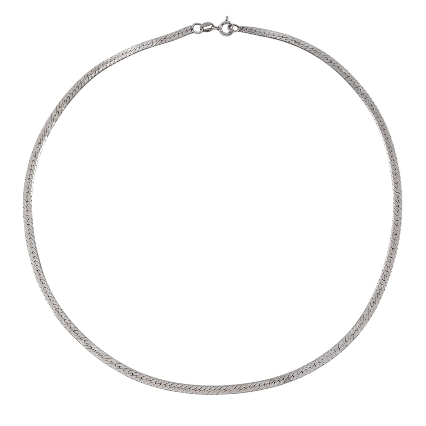 Vintage Italian Sterling Silver 925 Herringbone Chain Necklace 16.25"
