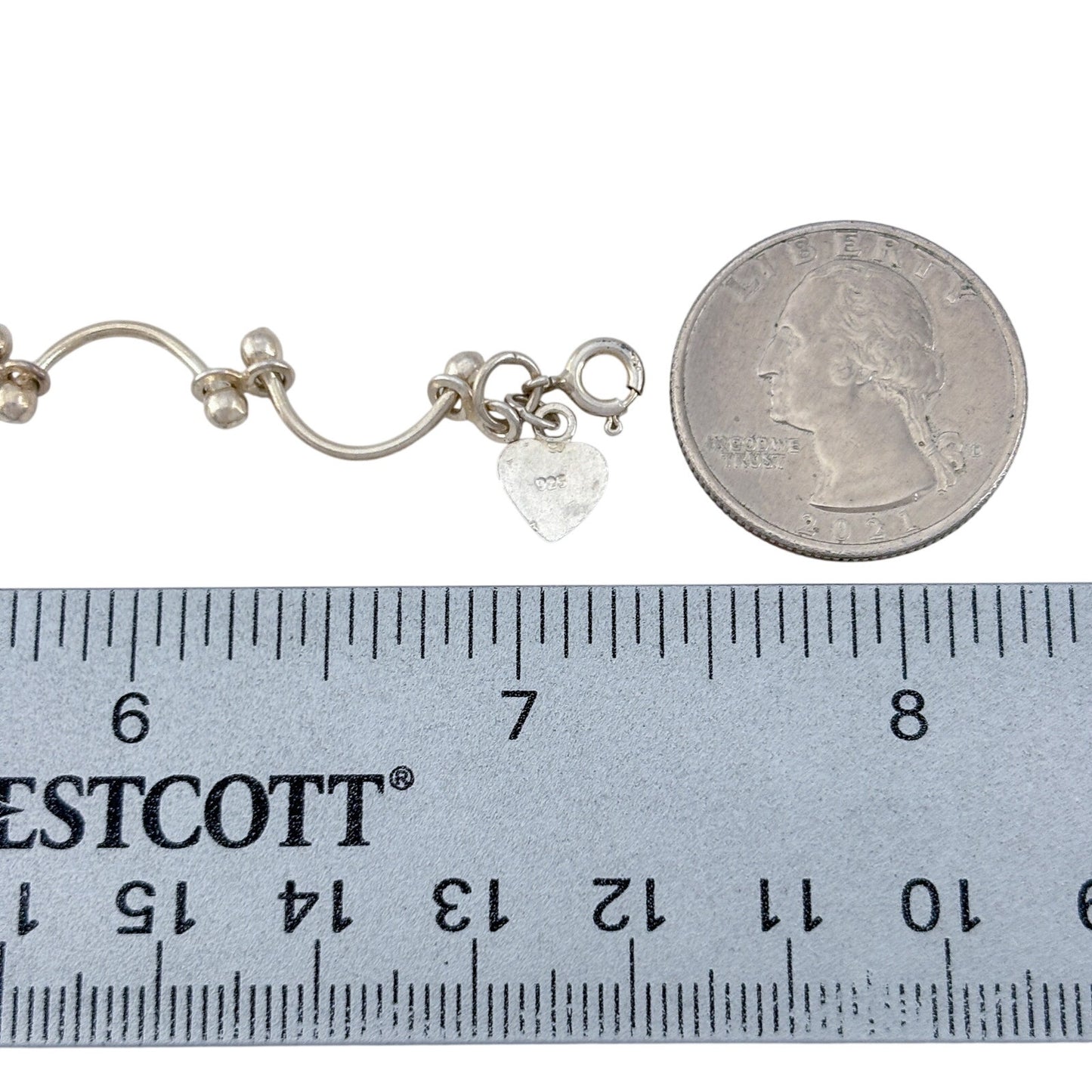 Vintage Sterling Silver 925 Wavy Link Bracelet 7"-7.5"
