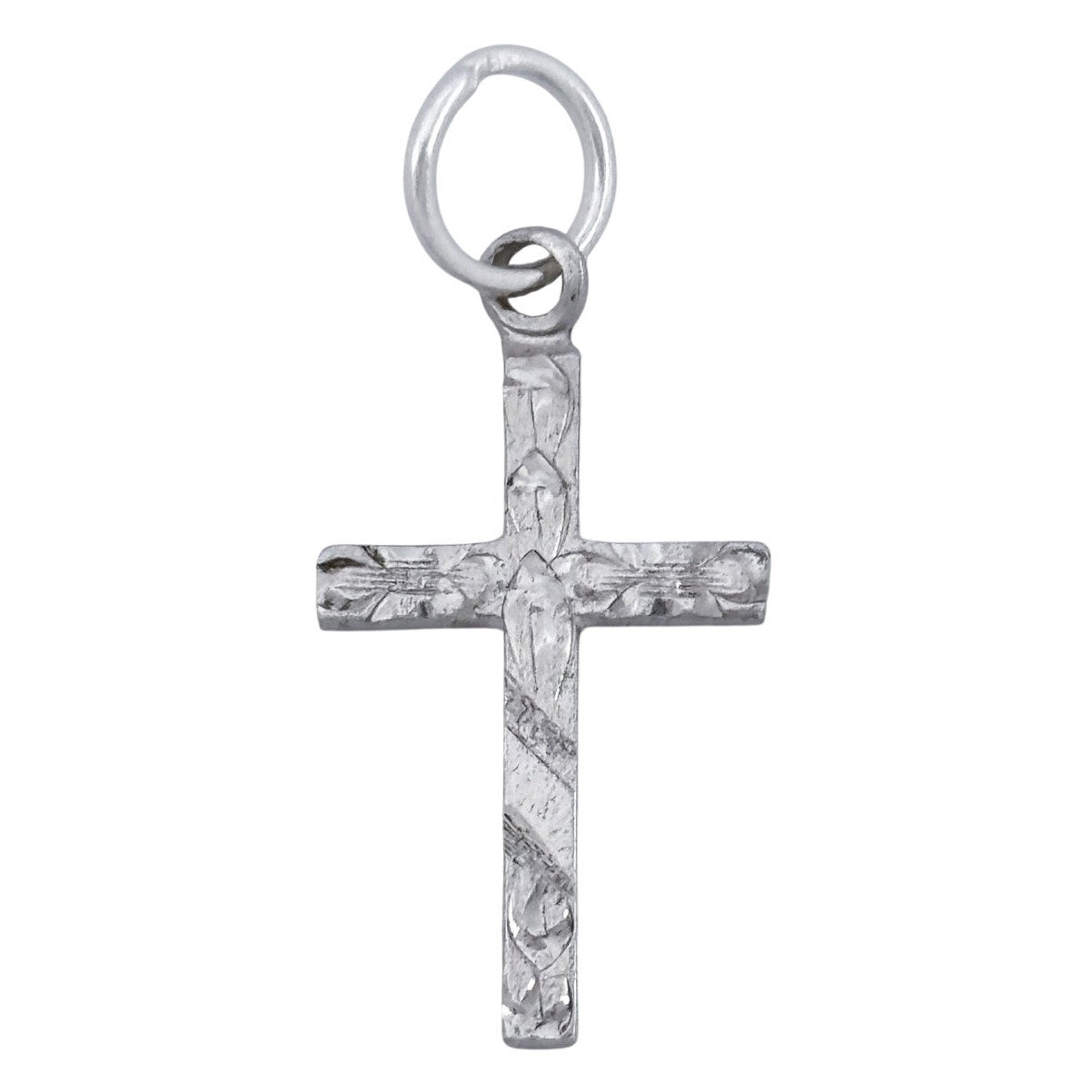 Vintage Sterling Silver 925 Diamond-Cut Cross Pendant