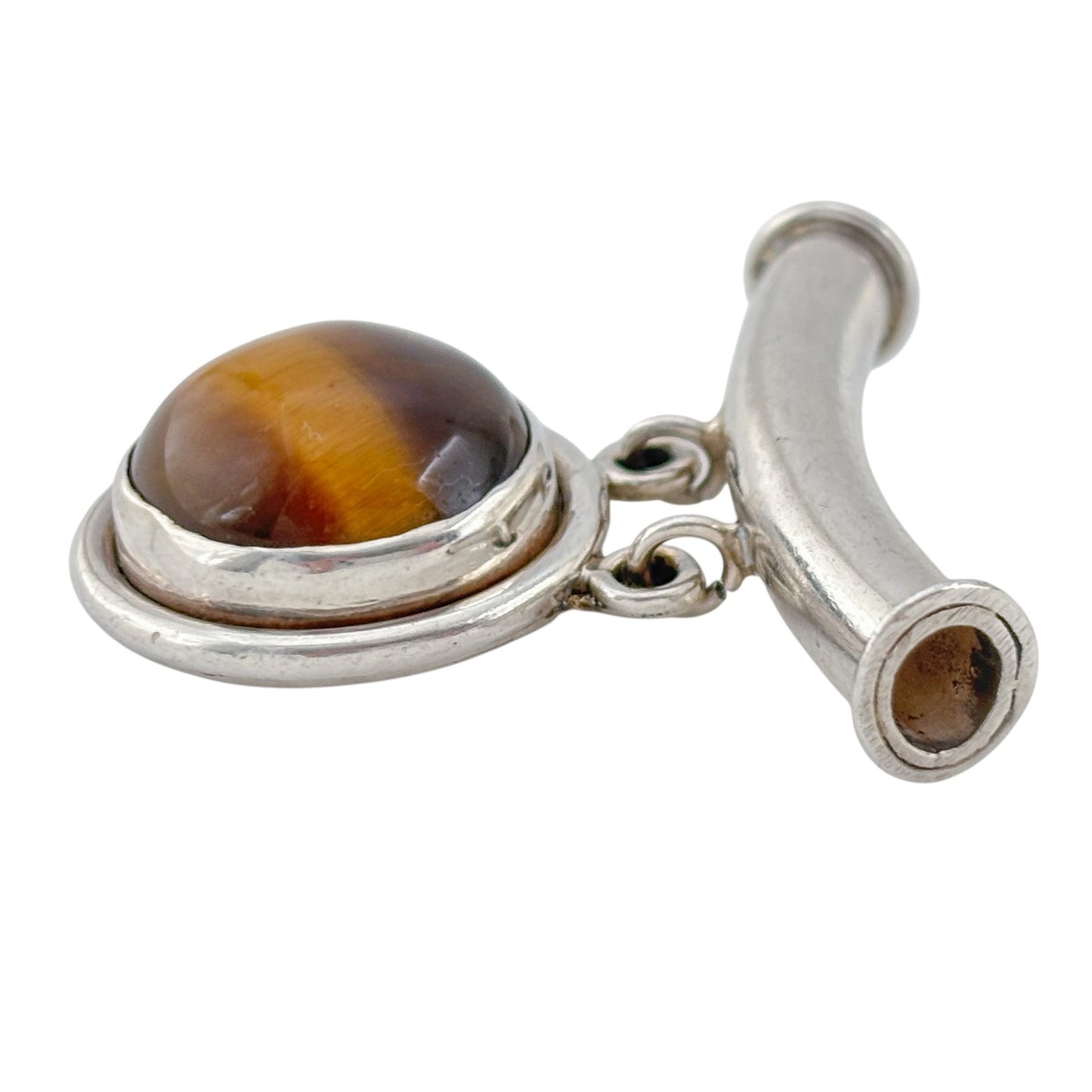 Vintage Sterling Silver 925 Tiger Eye Pendant